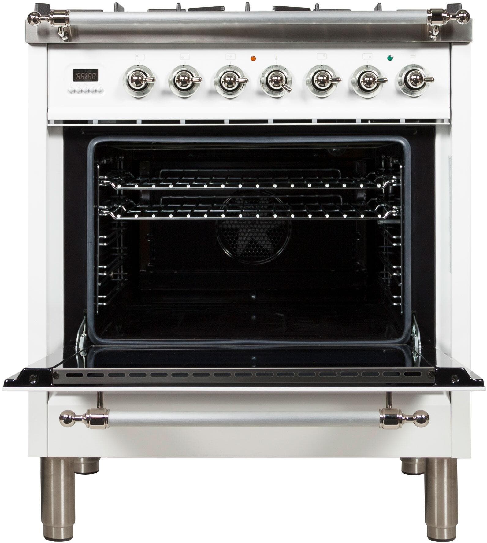 Ilve UPN76DMPBXLP Liquid Propane In White W/ Chrome Trim