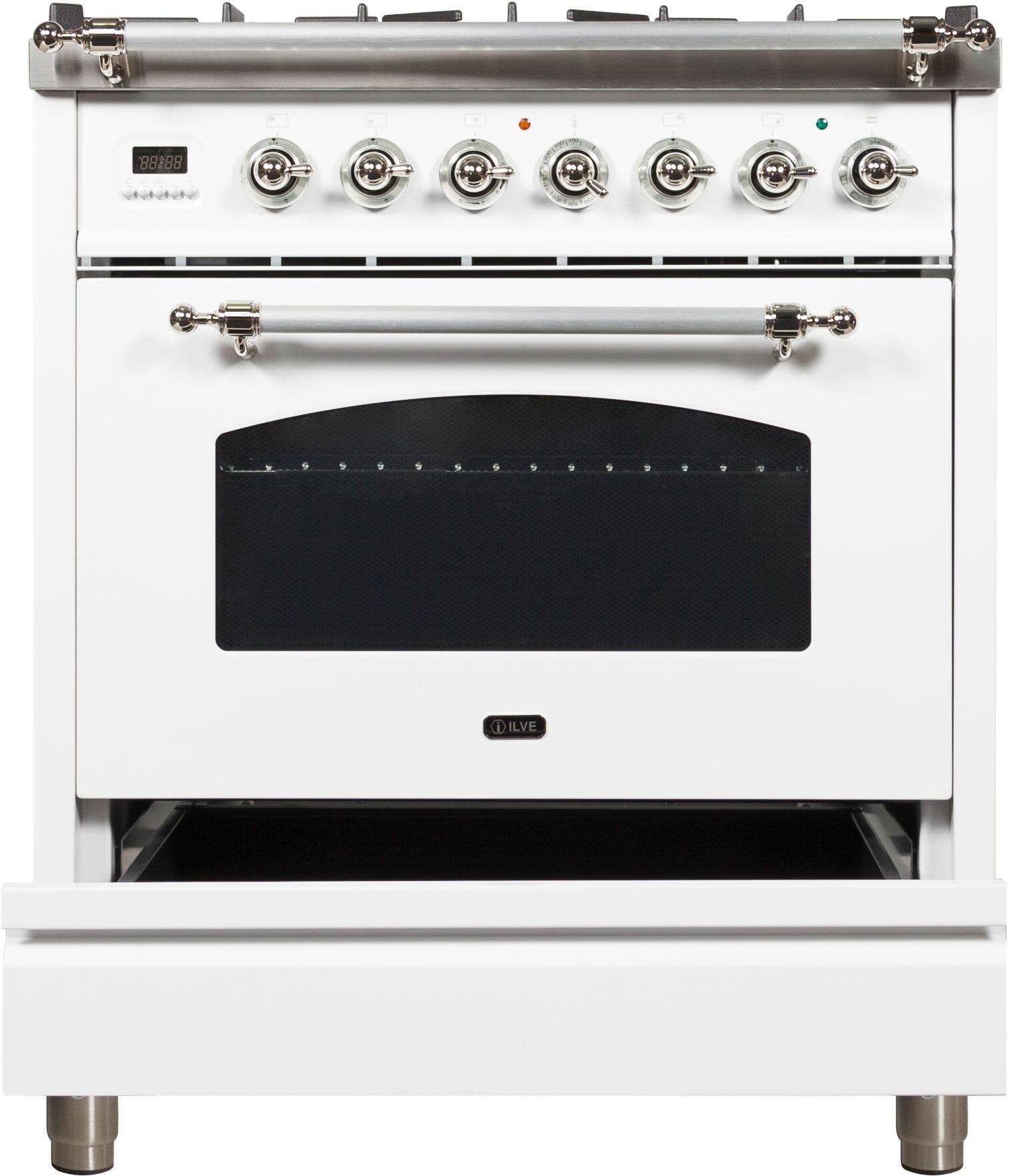 Ilve UPN76DMPBXLP Liquid Propane In White W/ Chrome Trim