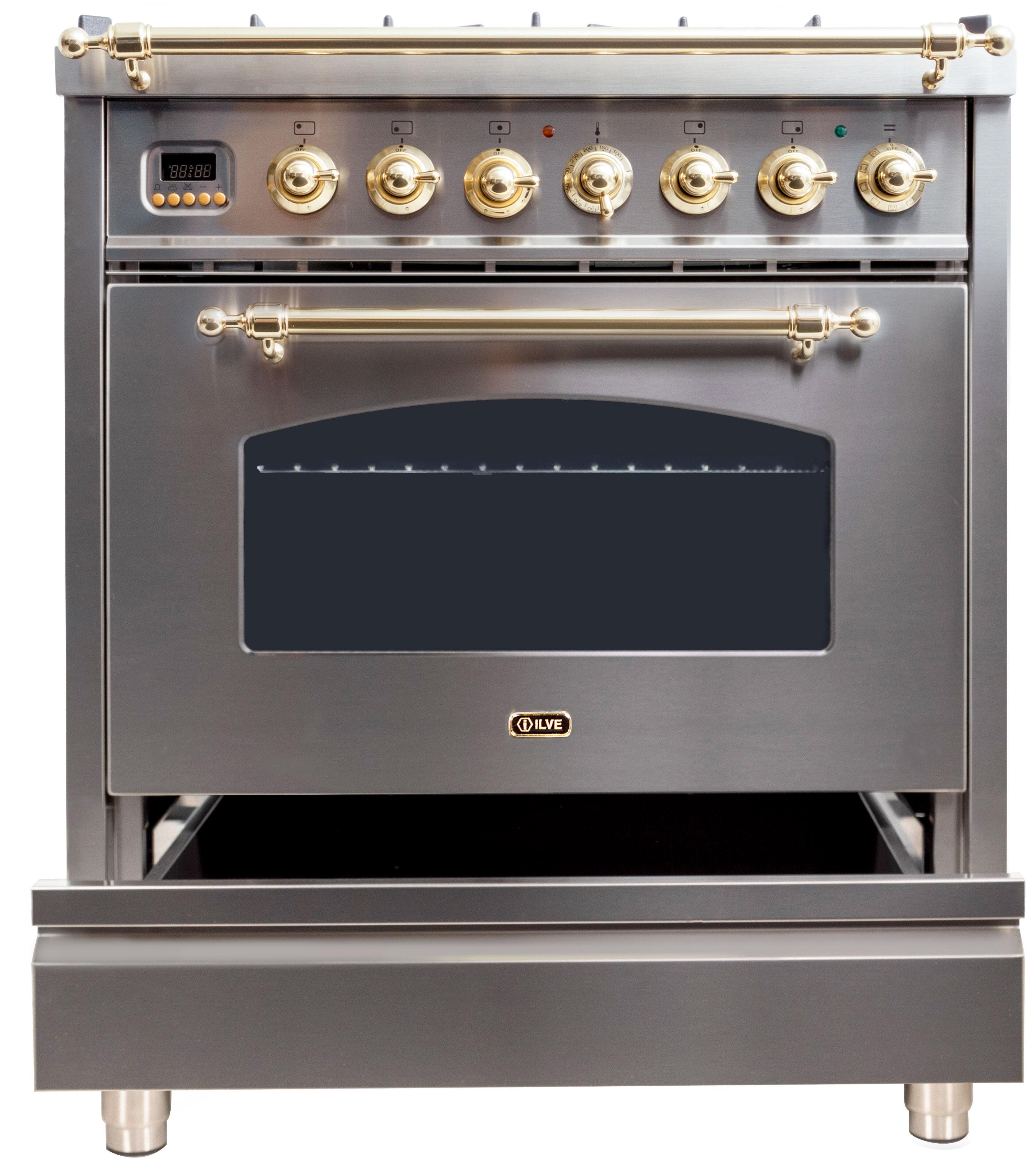 Ilve UPN76DMPILP Liquid Propane In Stainless Steel W/ Brass Trim