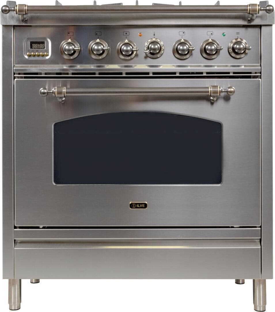 Ilve UPN76DMPIYLP Liquid Propane In Stainless Steel W/ Bronze Trim