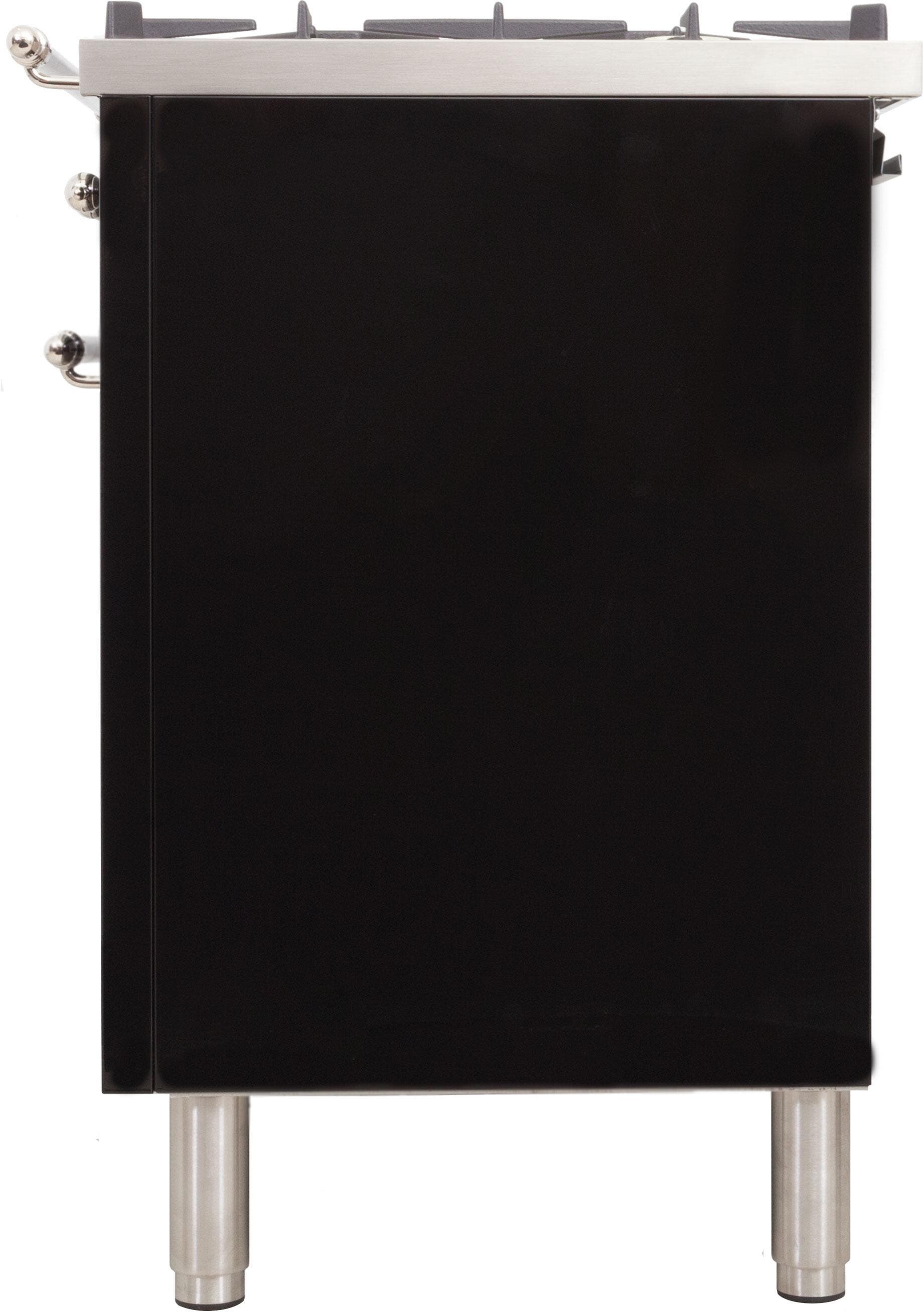 Ilve UPN76DMPNXLP Liquid Propane In Glossy Black W/ Chrome Trim