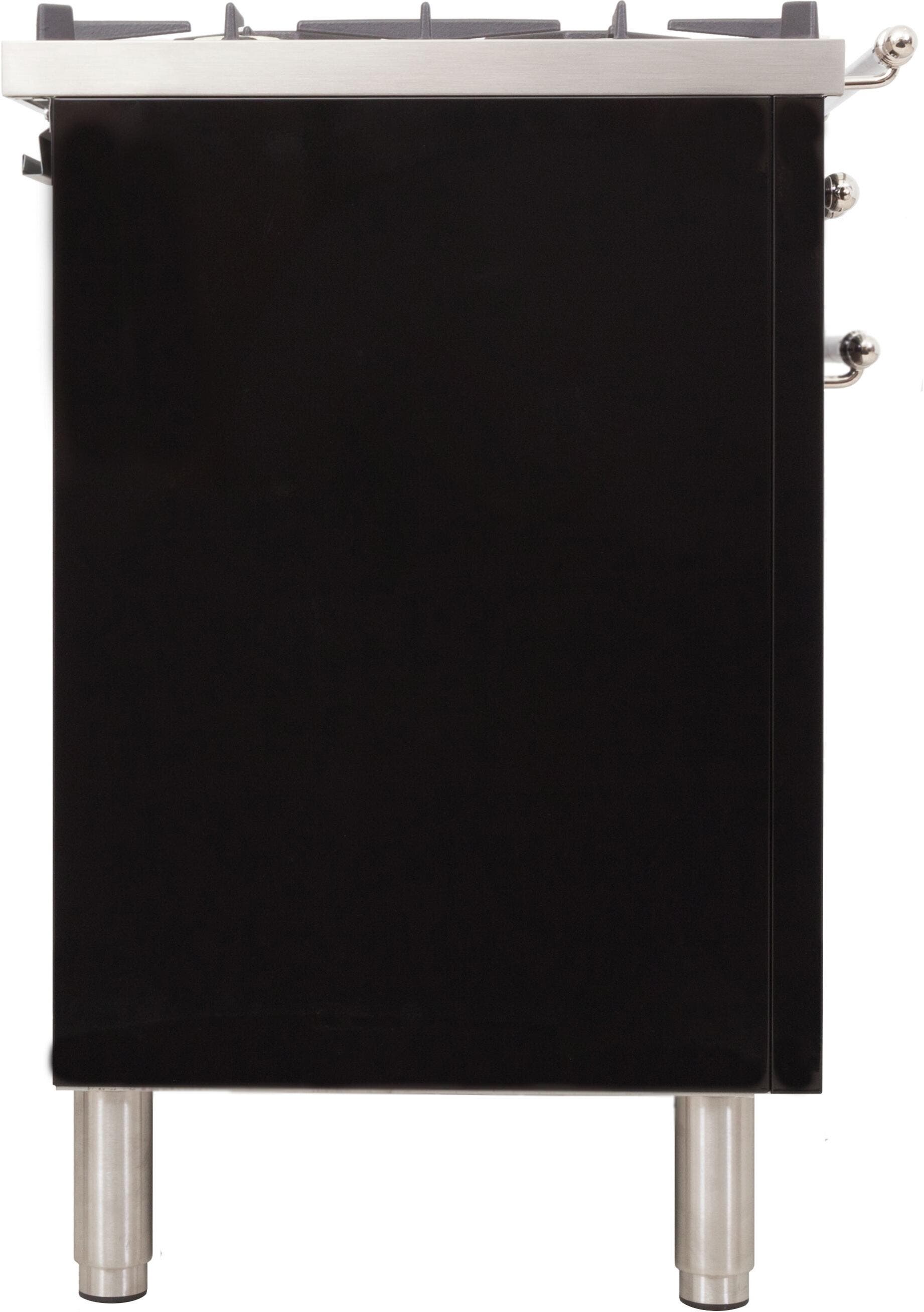 Ilve UPN76DMPNXLP Liquid Propane In Glossy Black W/ Chrome Trim