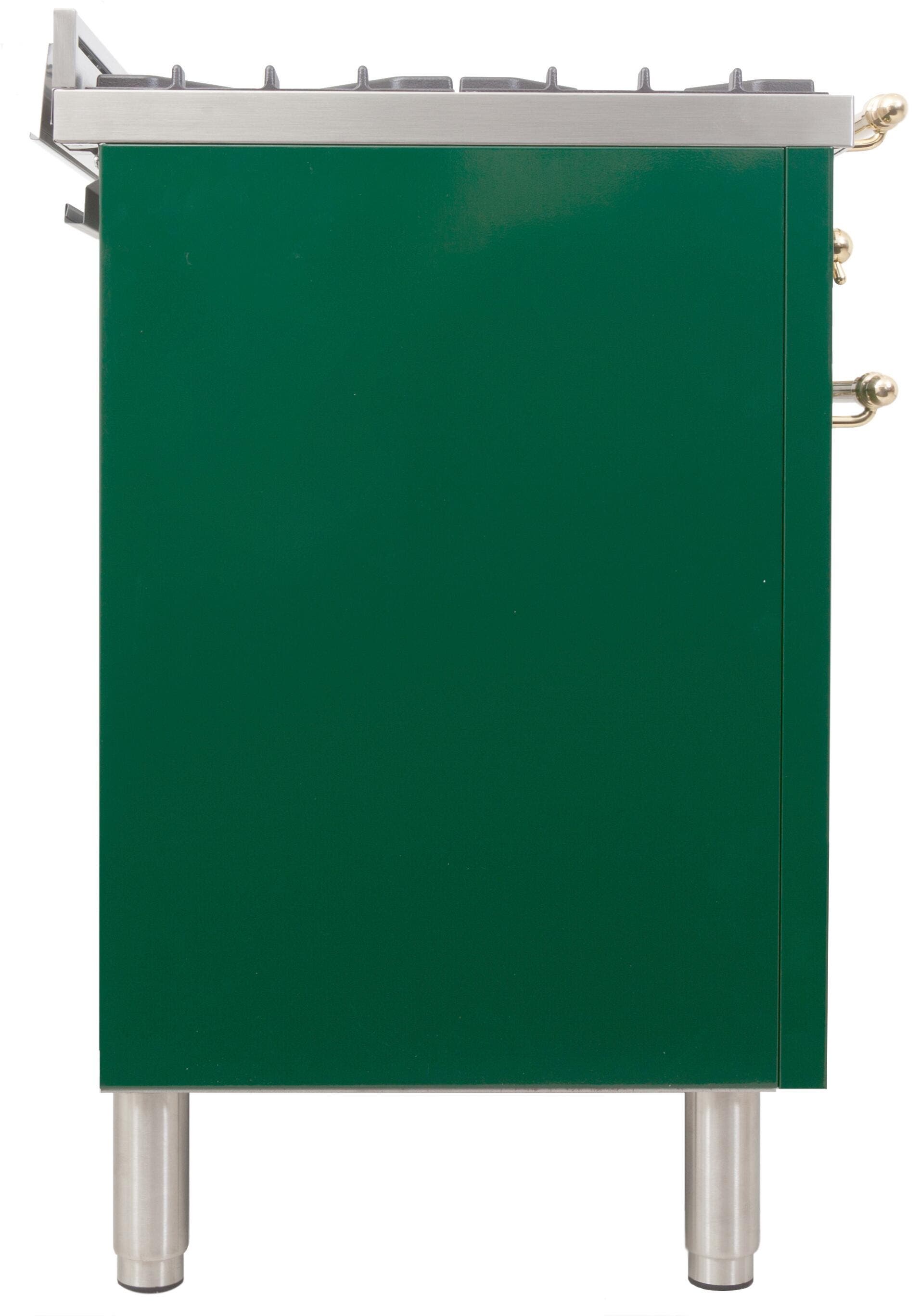 Ilve UPN76DMPVSLP Liquid Propane In Emerald Green W/ Brass Trim