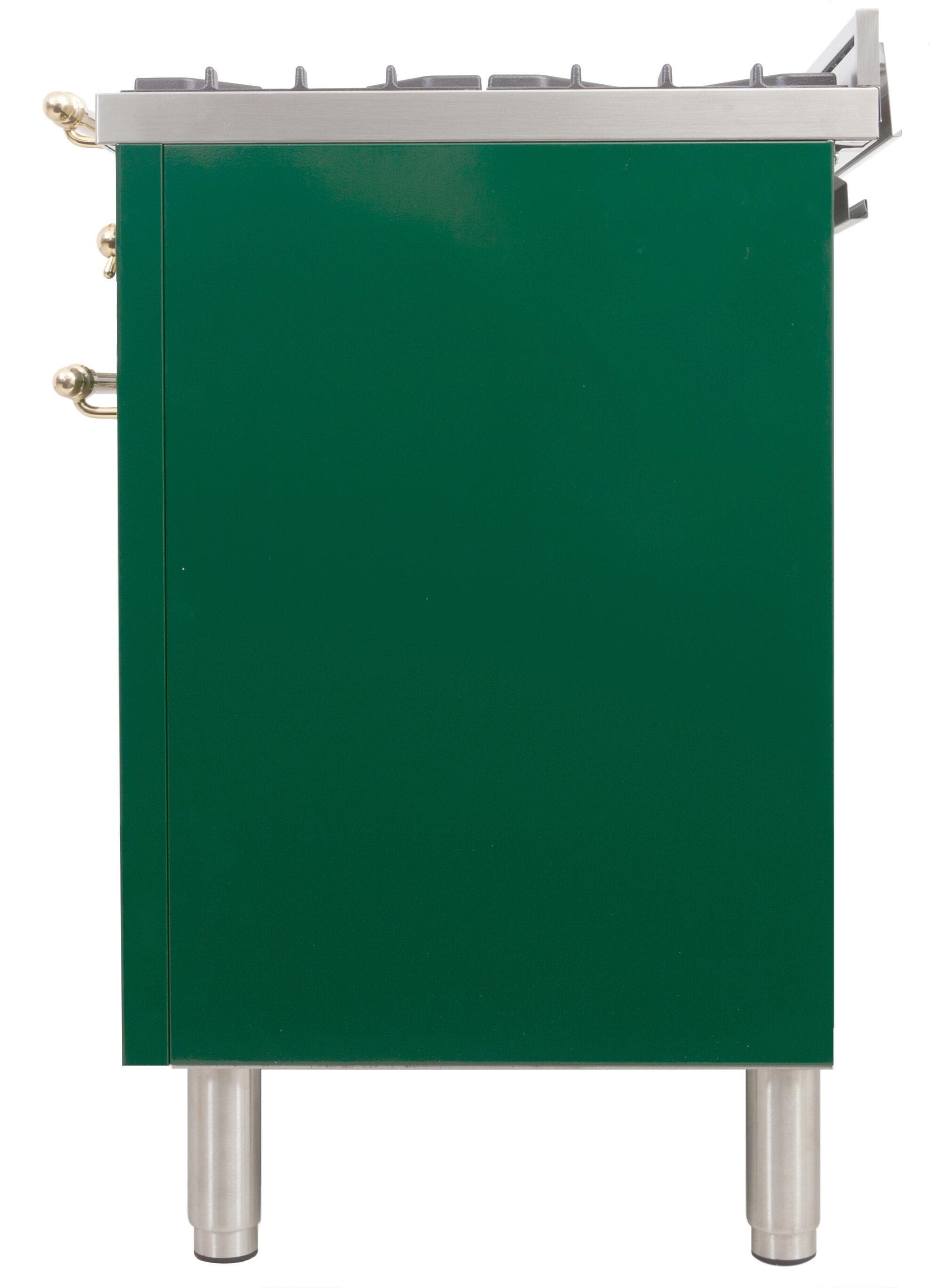 Ilve UPN76DMPVSLP Liquid Propane In Emerald Green W/ Brass Trim