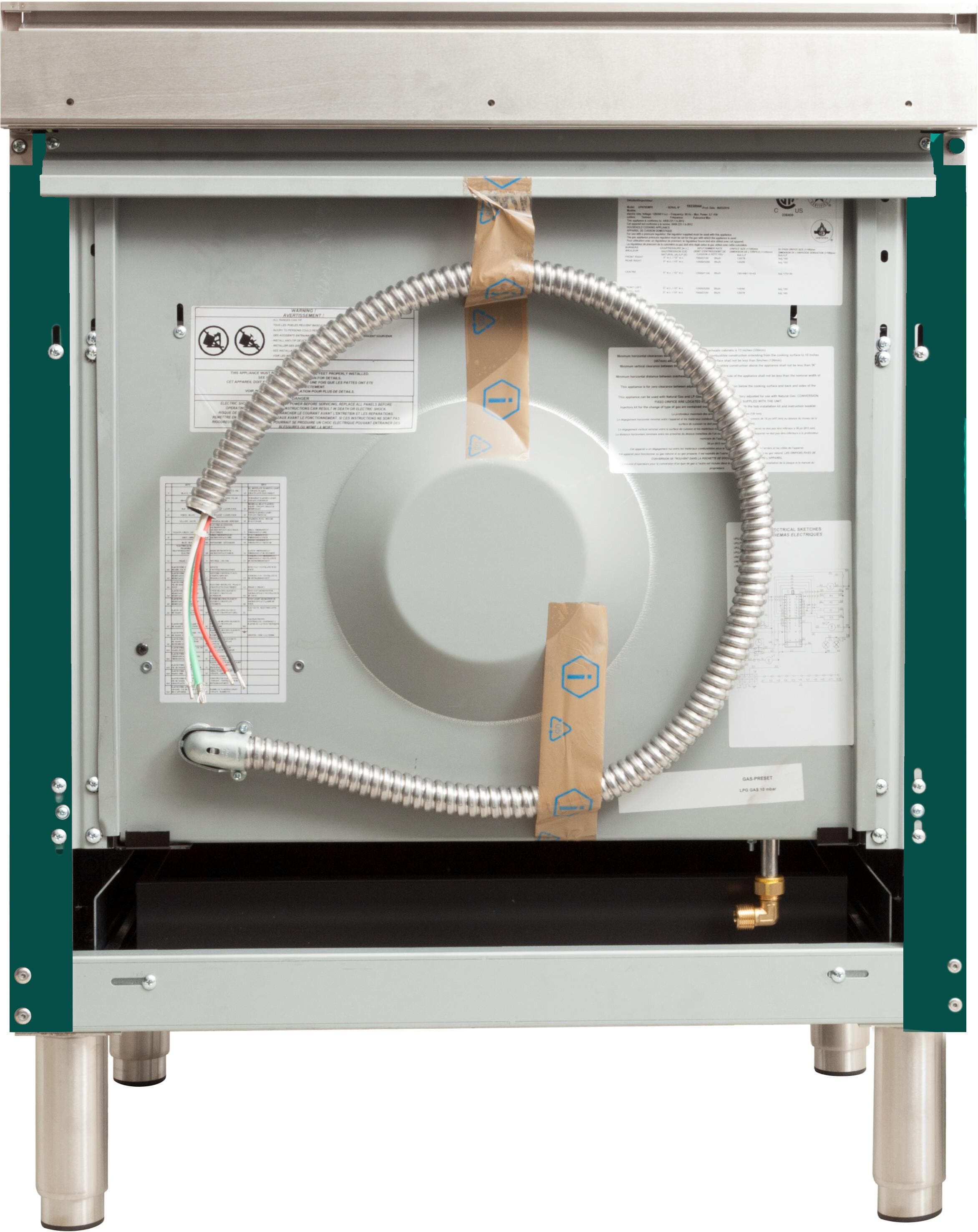 Ilve UPN76DMPVSLP Liquid Propane In Emerald Green W/ Brass Trim