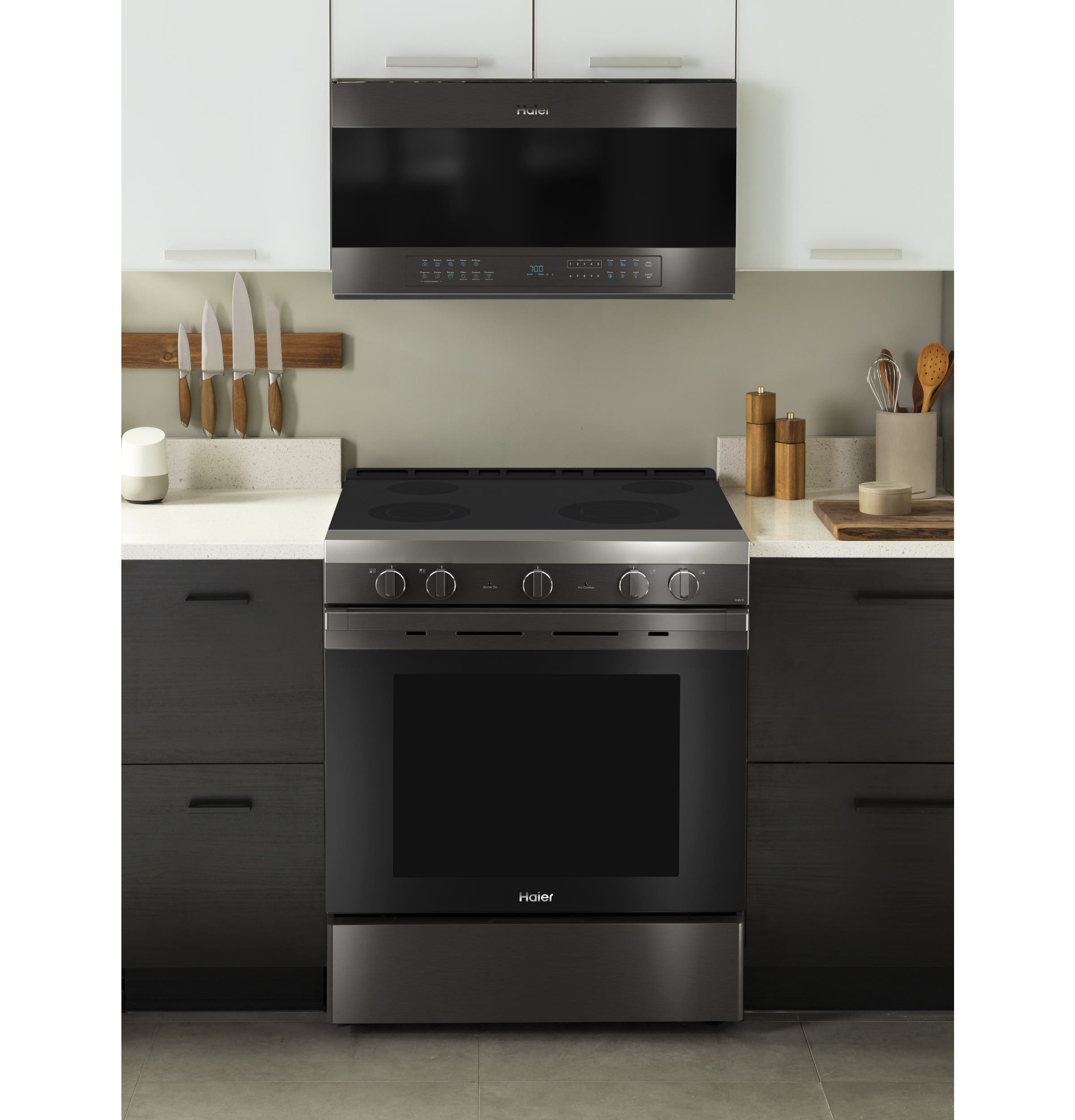 Haier QSS740BNTS Black Stainless Steel, Fingerprint Resistant