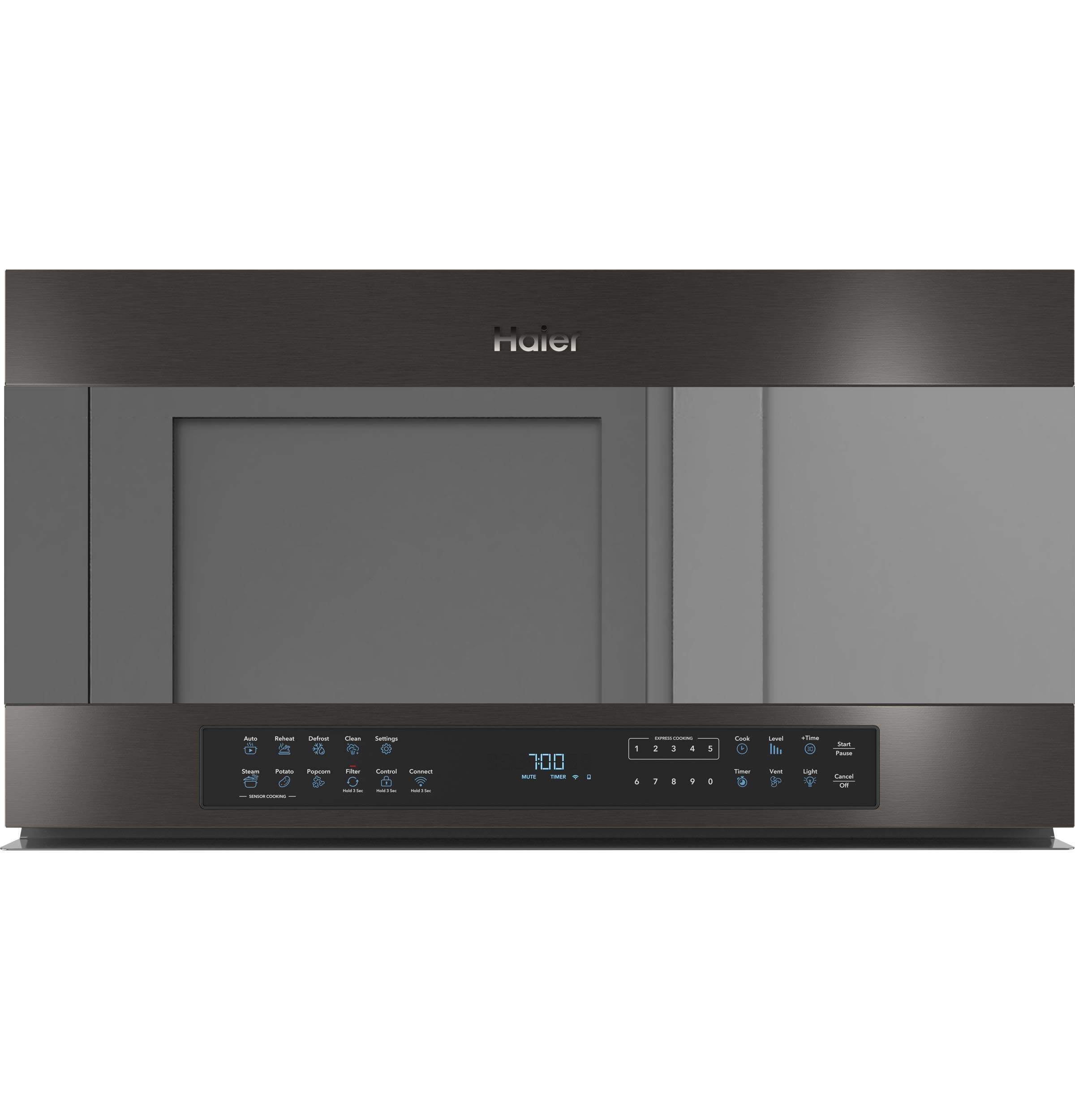 Haier QVM7167BNTS Fingerprint Resistant Black Stainless Steel