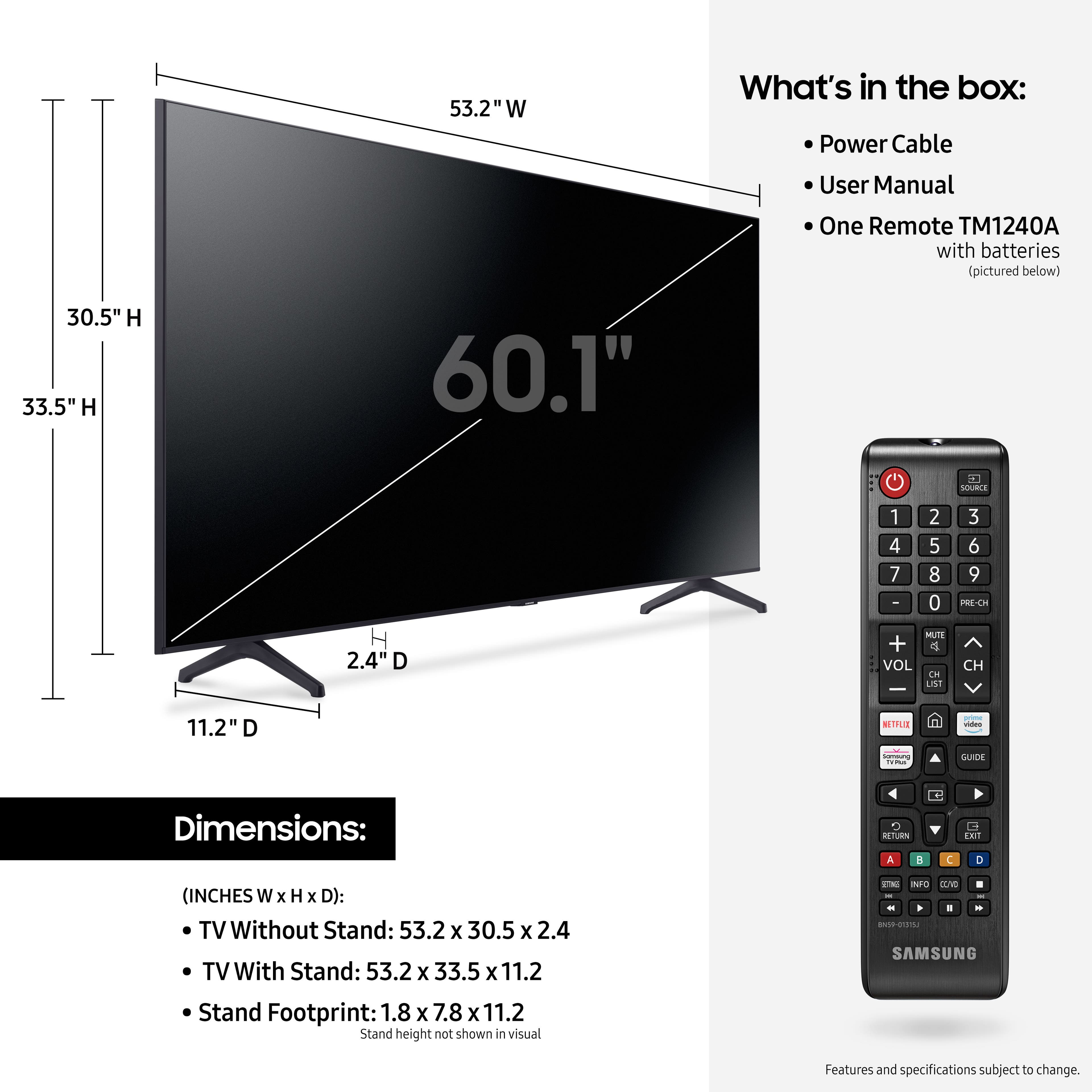Samsung Electronics UN60TU7000FXZA 60 Inch