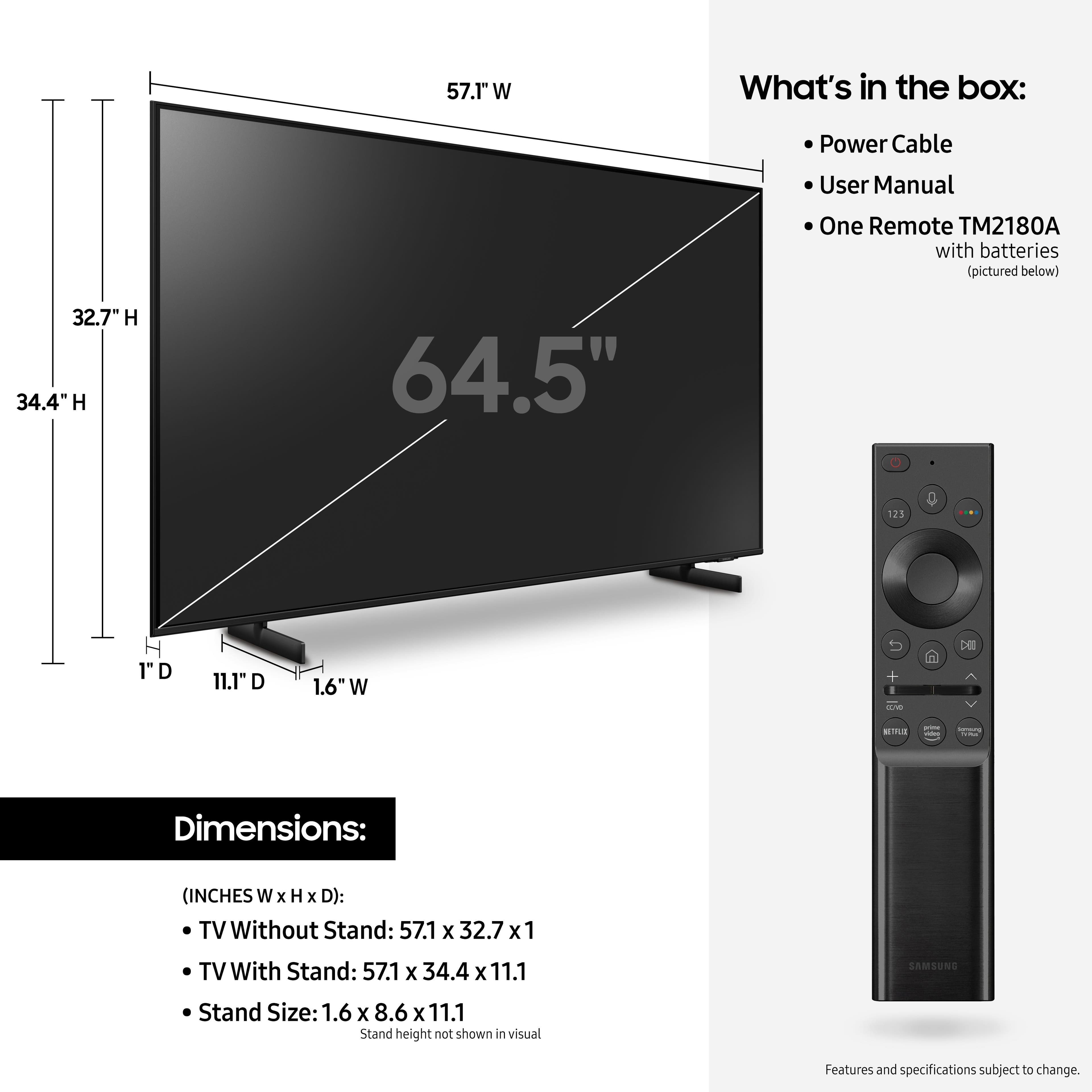 Samsung Electronics UN65AU8000FXZA 65 Inch