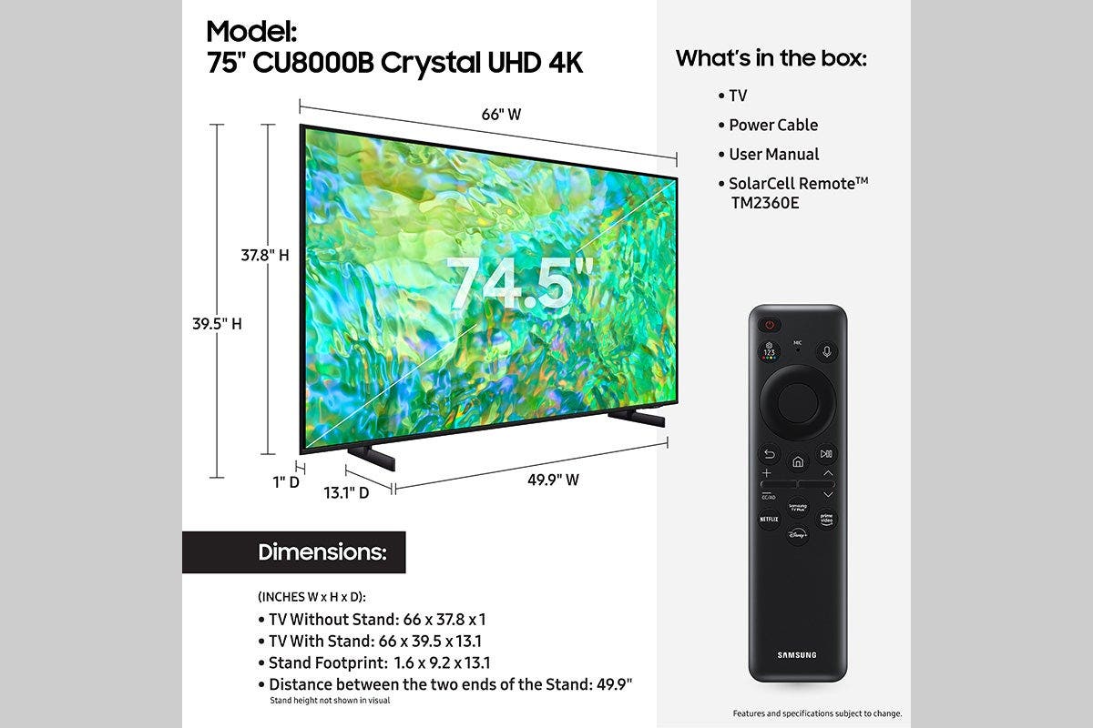 Samsung Electronics UN75CU8000FXZA 75 Inch