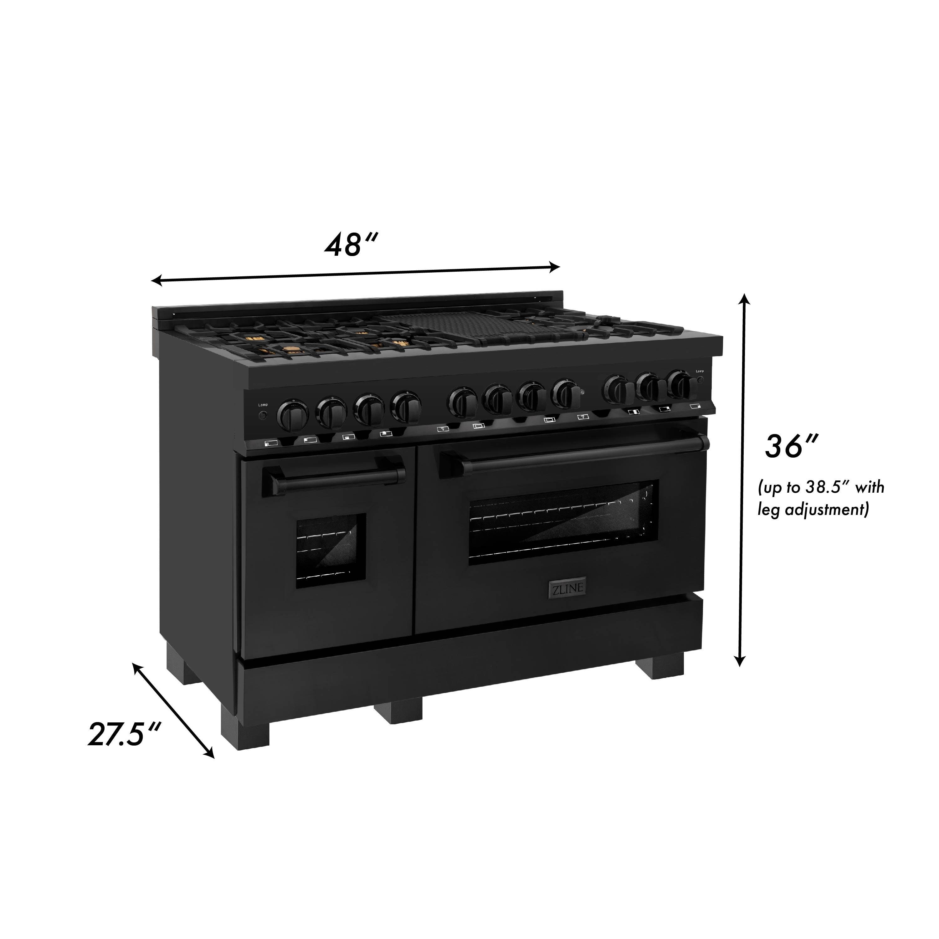 Zline RABBR48 Black Stainless Steel