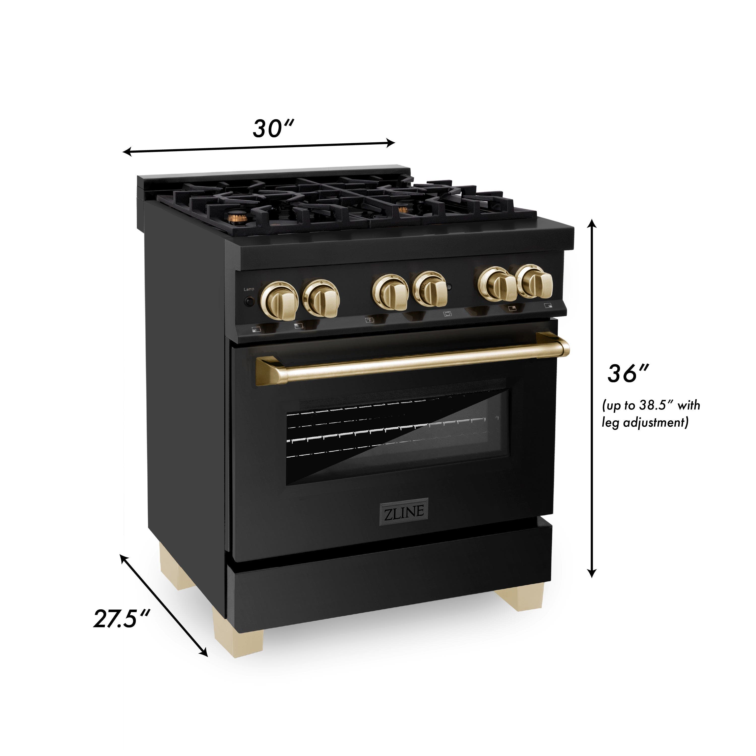 Zline RABZ30CB Black Stainless Steel With Champagne Bronze Accent...