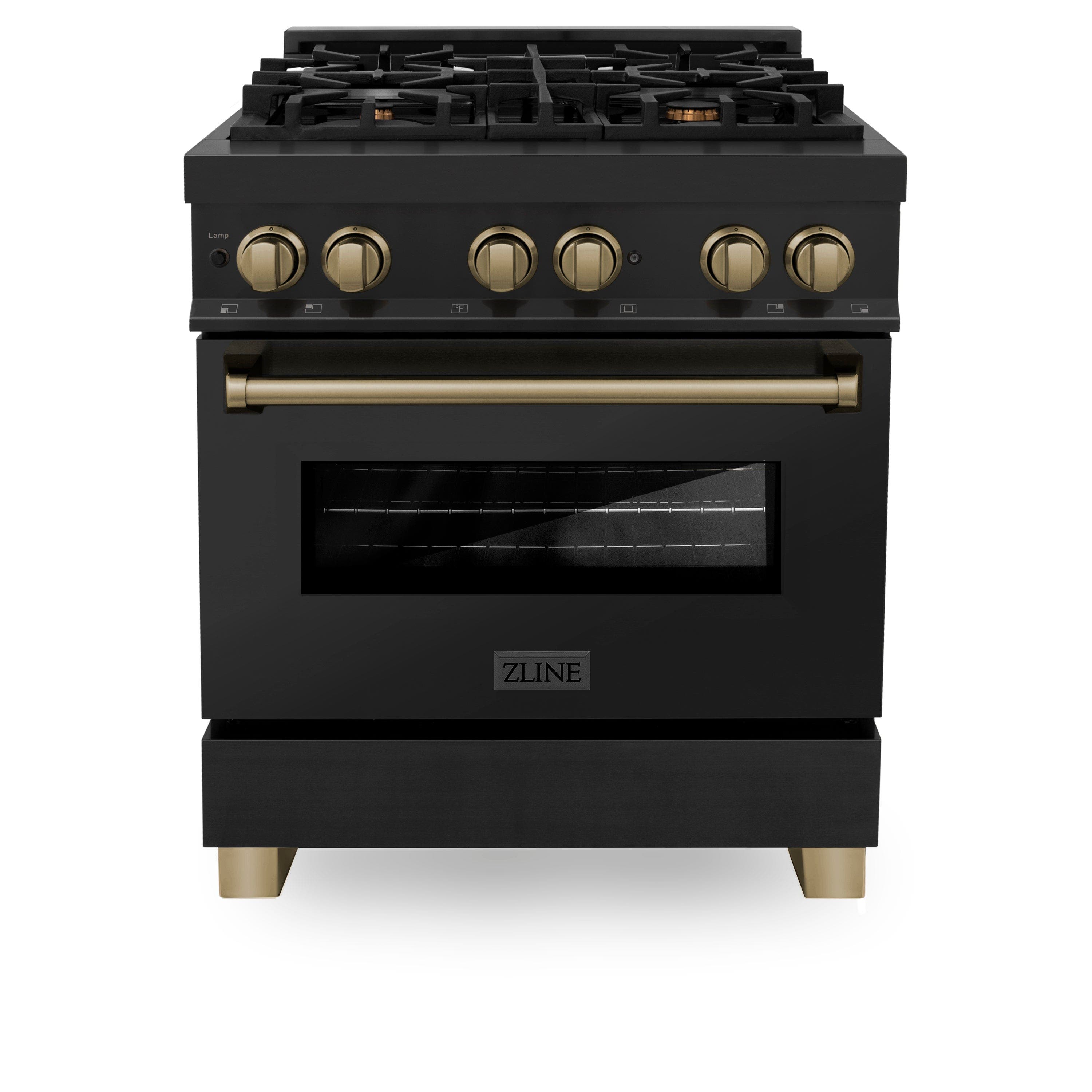 Zline RABZ30CB Black Stainless Steel With Champagne Bronze Accent...