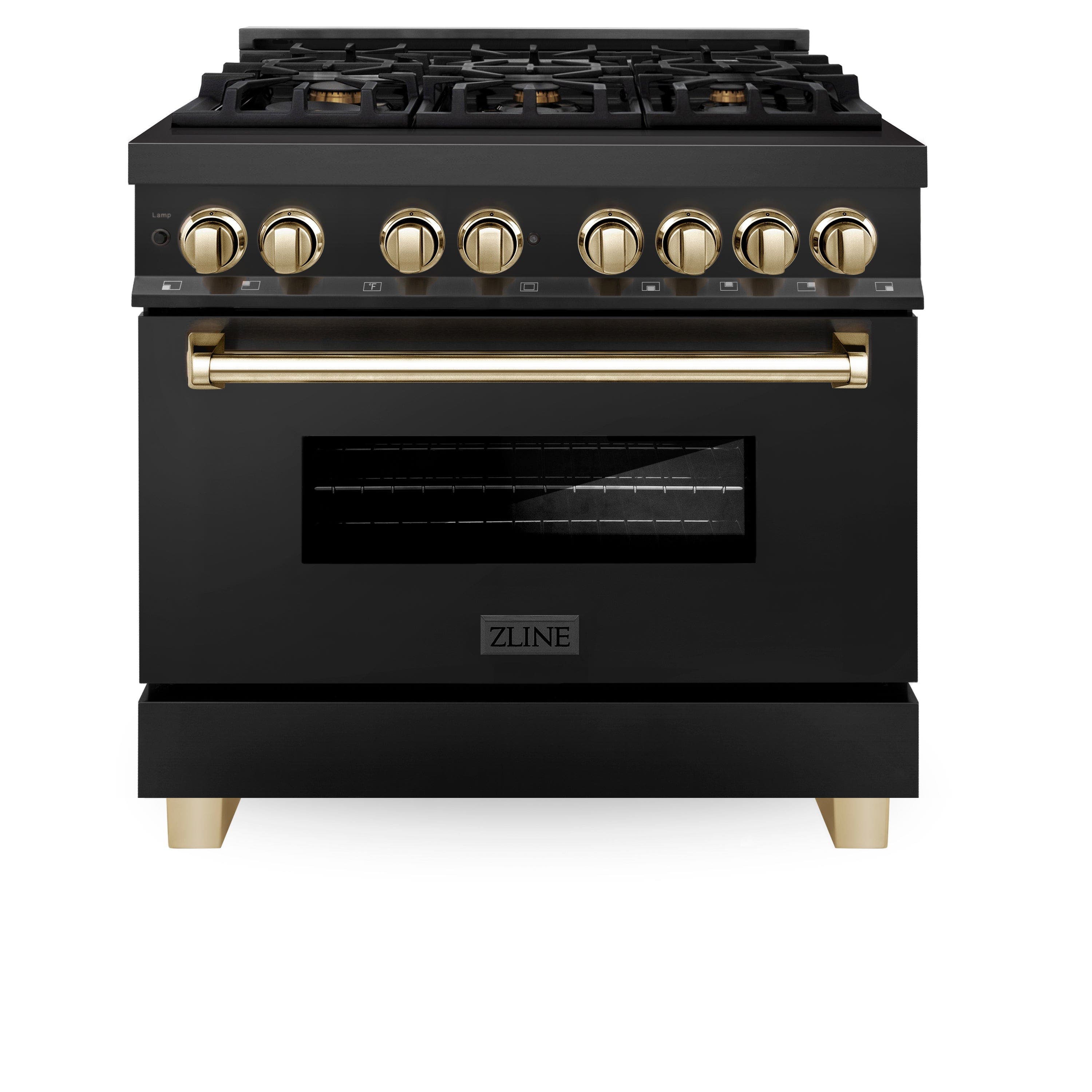 Zline RABZ36CB Black Stainless Steel with Champagne Bronze Accent...
