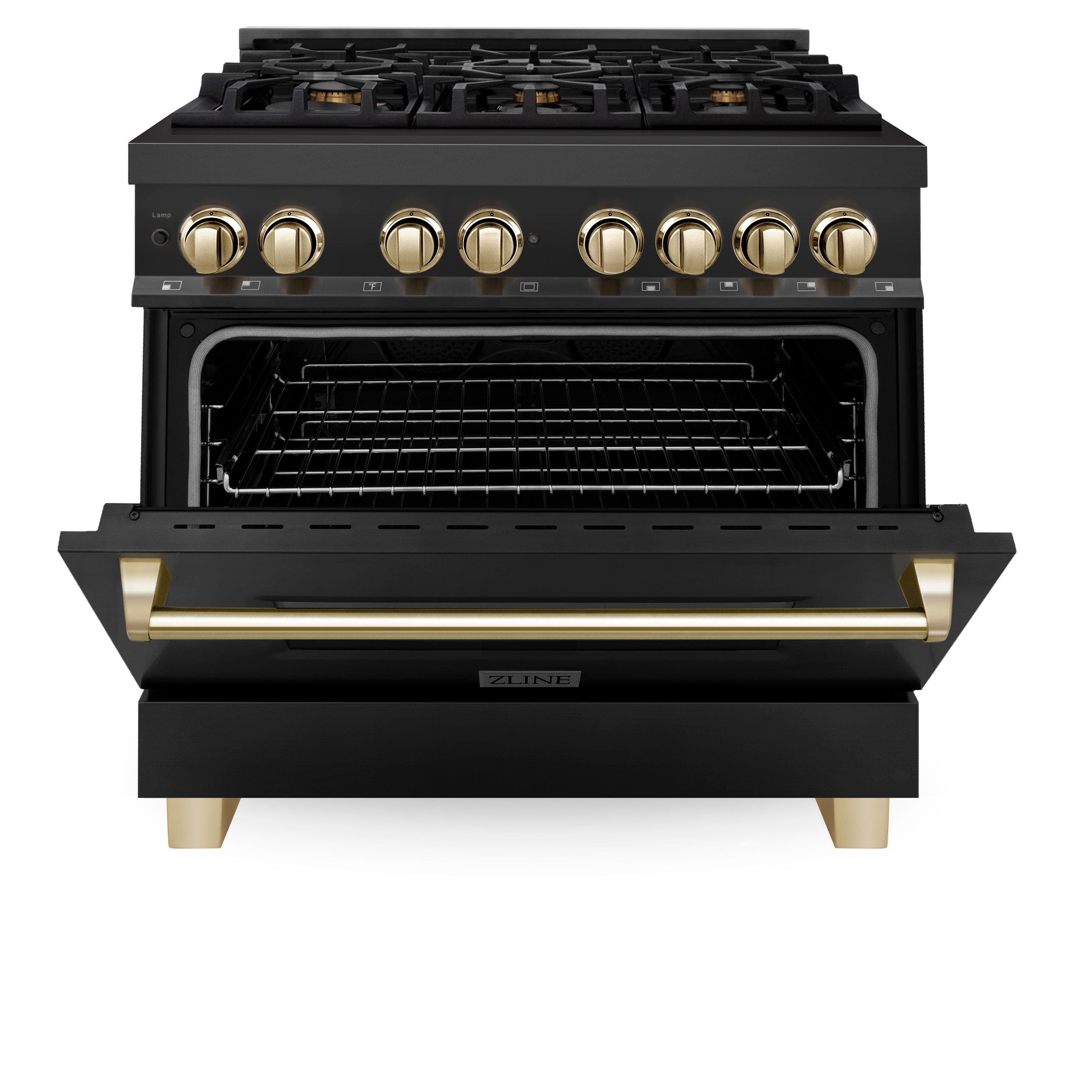 Zline RABZ36CB Black Stainless Steel with Champagne Bronze Accent...