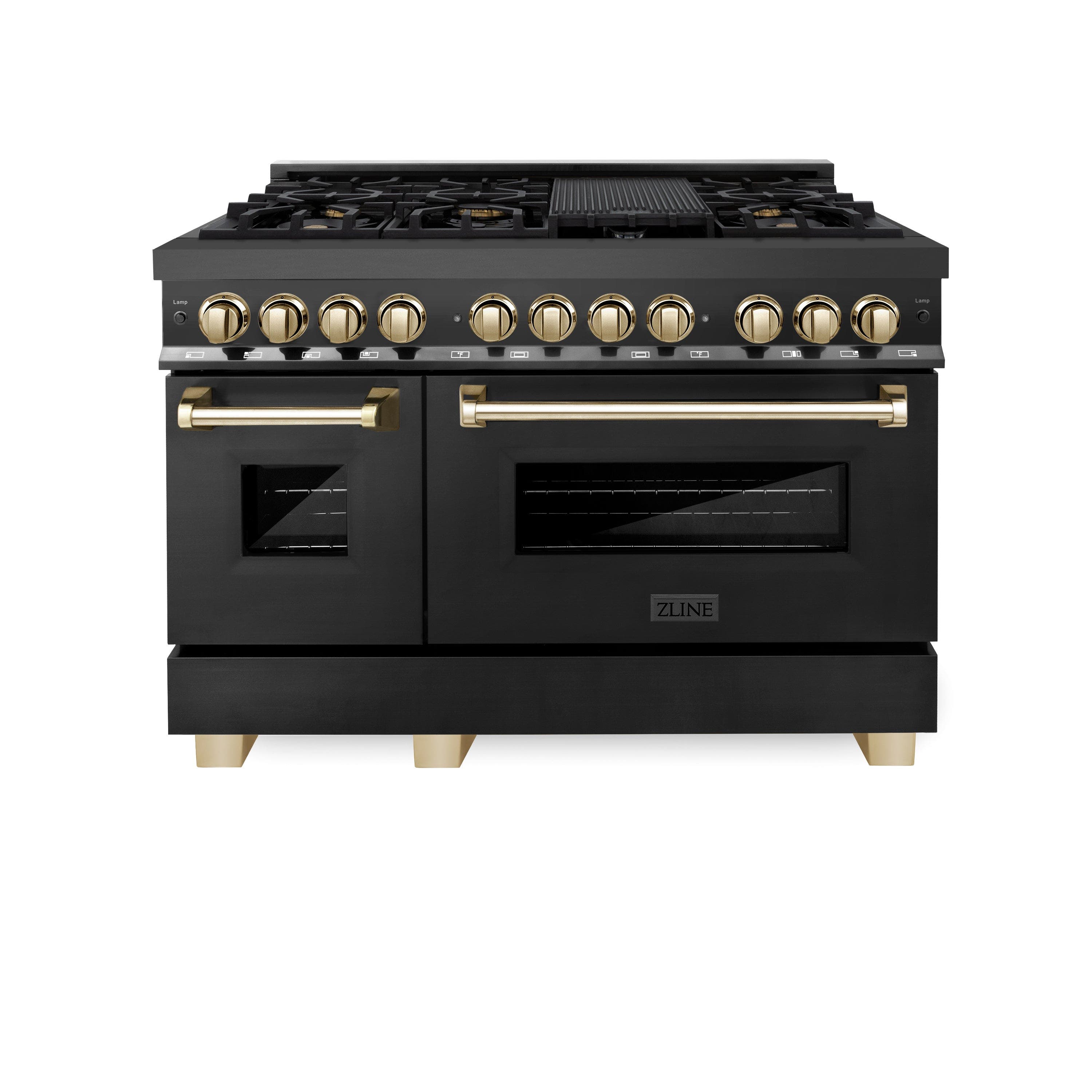Zline RABZ48CB Black Stainless Steel with Champagne Bronze Accent...