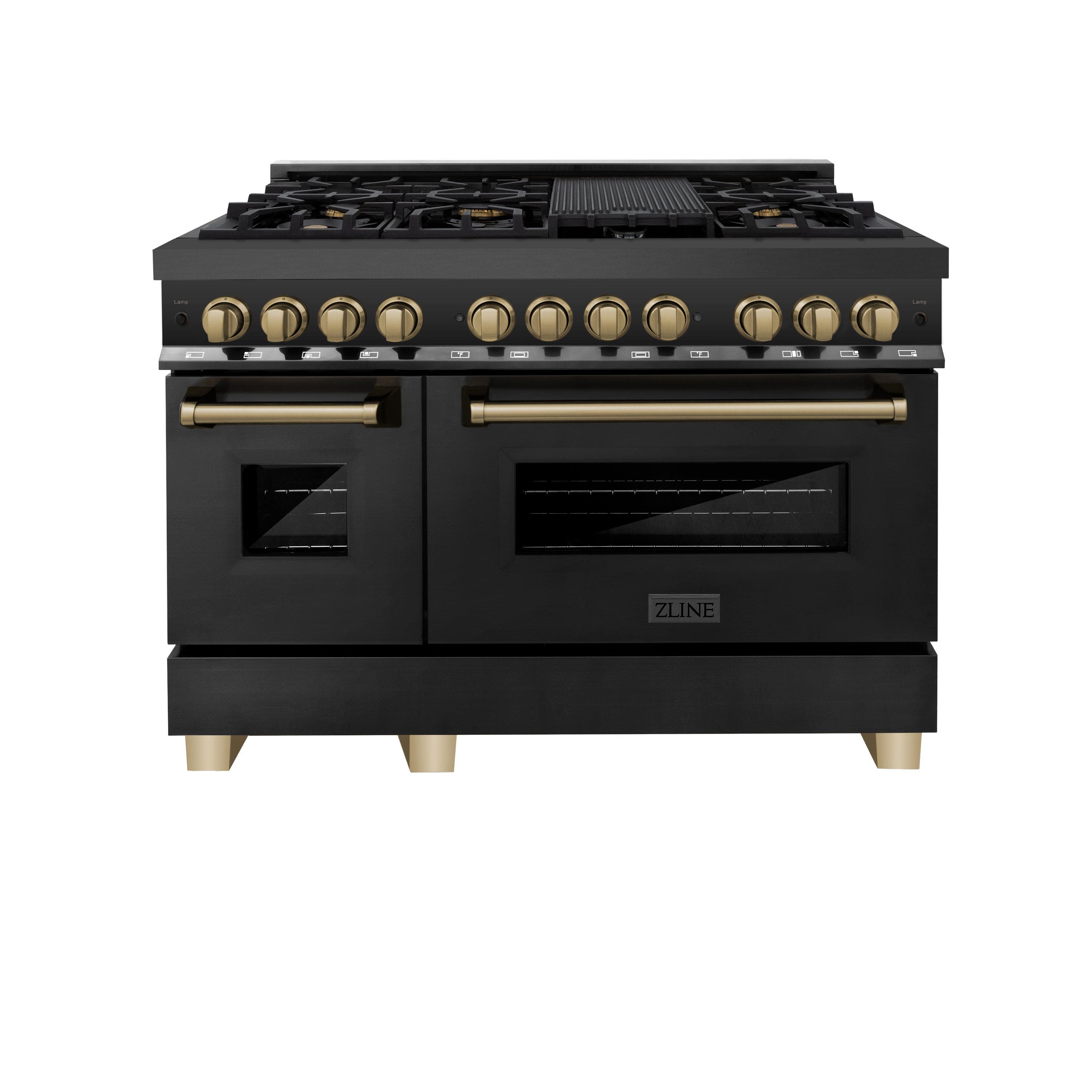 Zline RABZ48CB Black Stainless Steel with Champagne Bronze Accent...