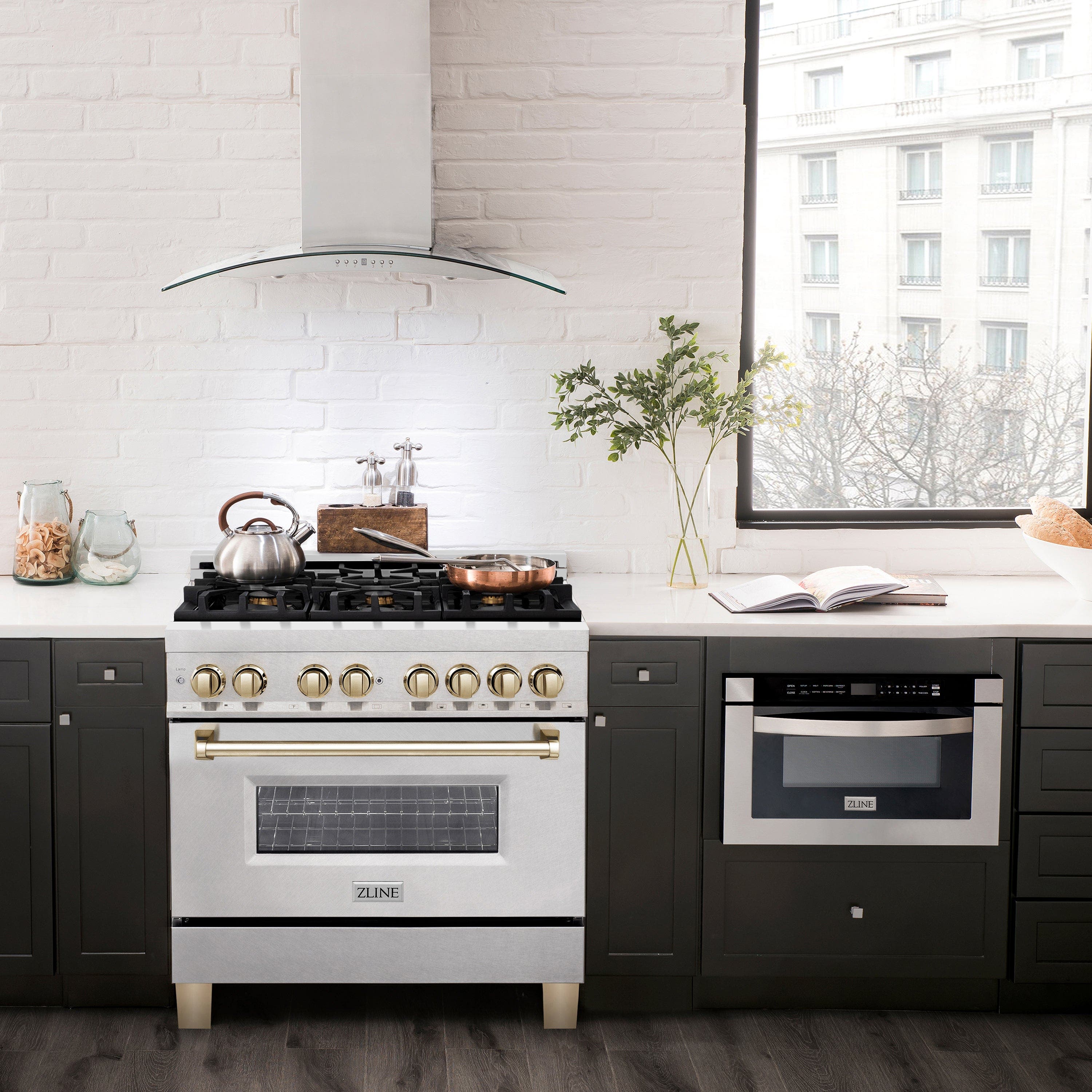 Zline RASZSN36MB Durasnow Stainless Steel with Matte Black Accents