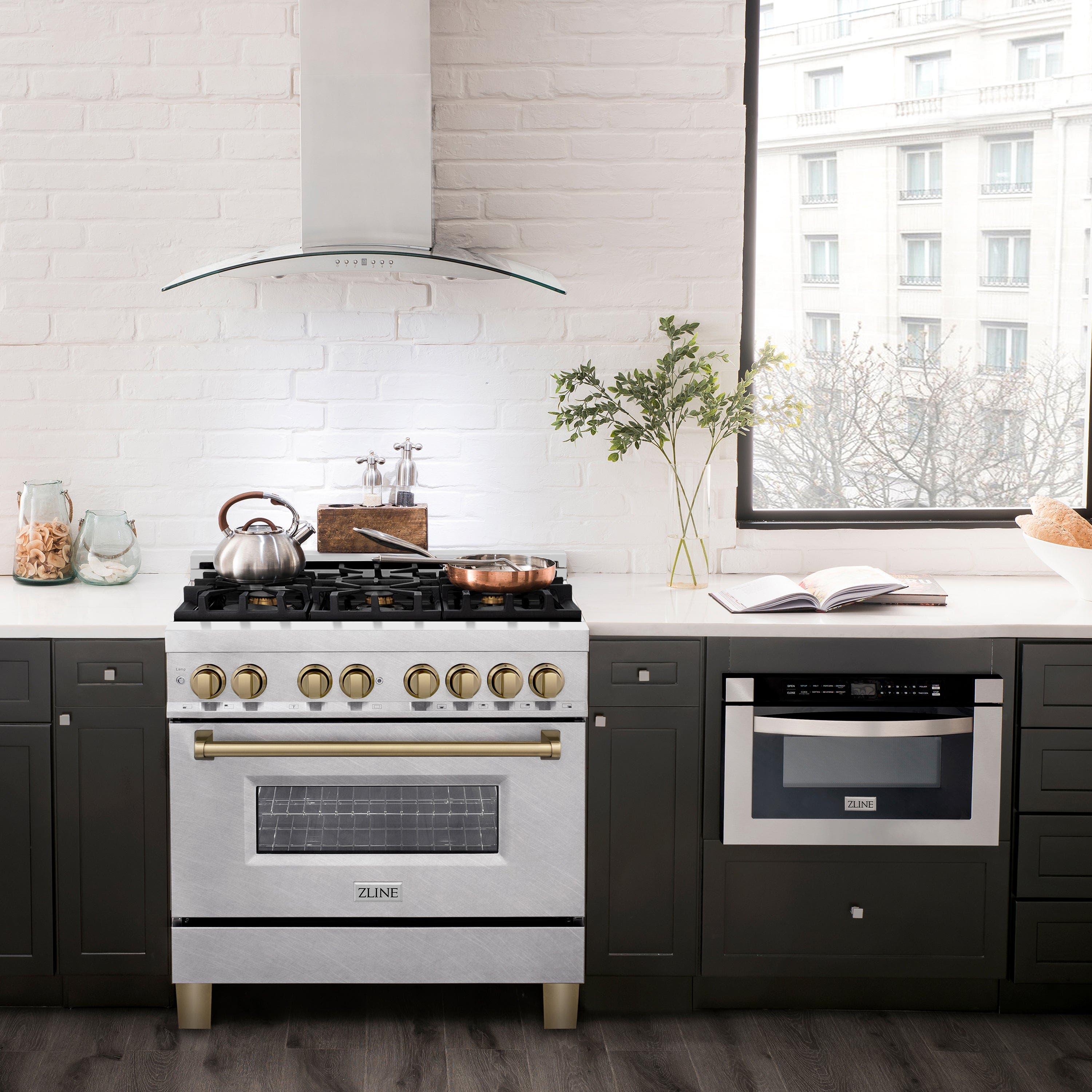 Zline RASZSN36MB Durasnow Stainless Steel with Matte Black Accents