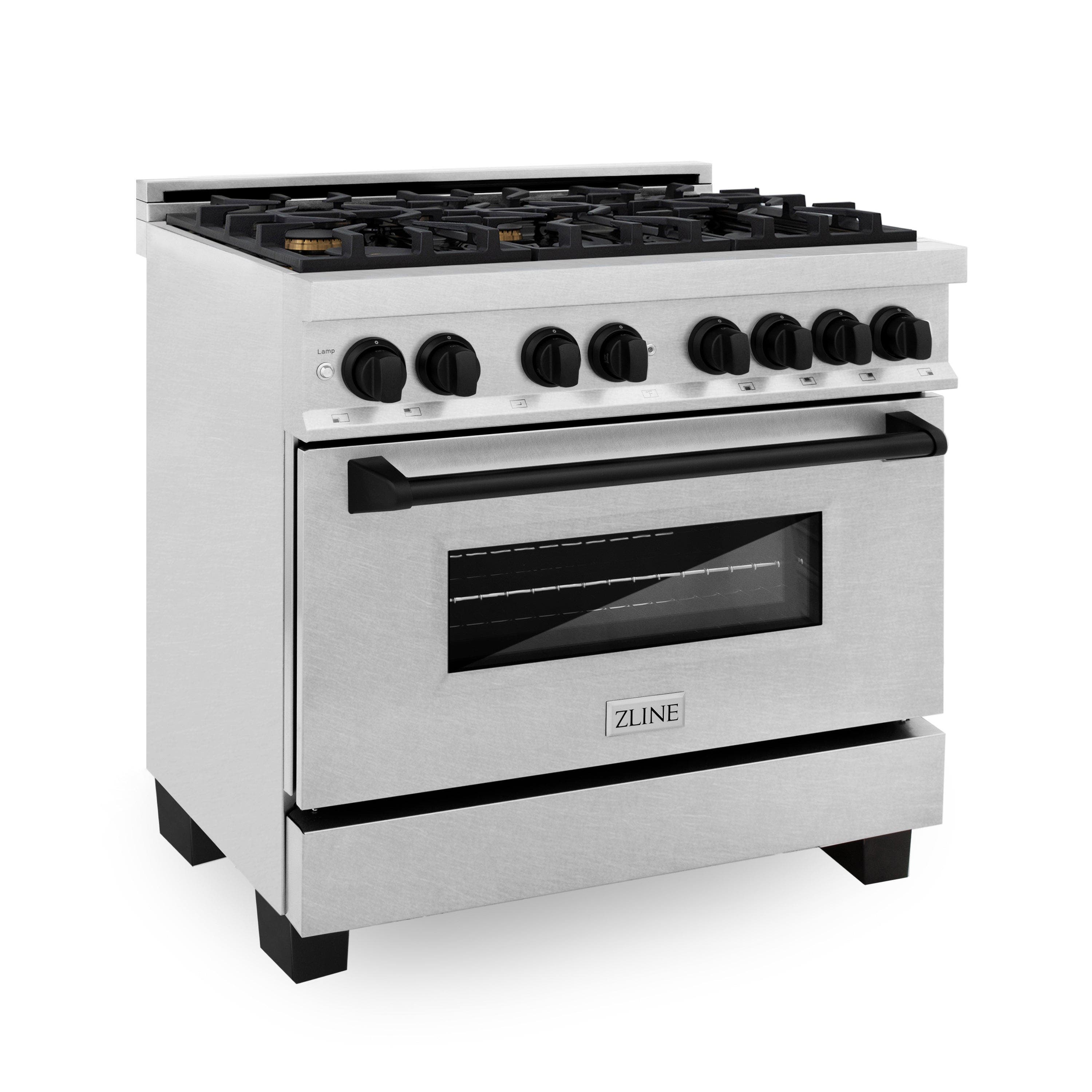 Zline RASZSN36MB Durasnow Stainless Steel with Matte Black Accents