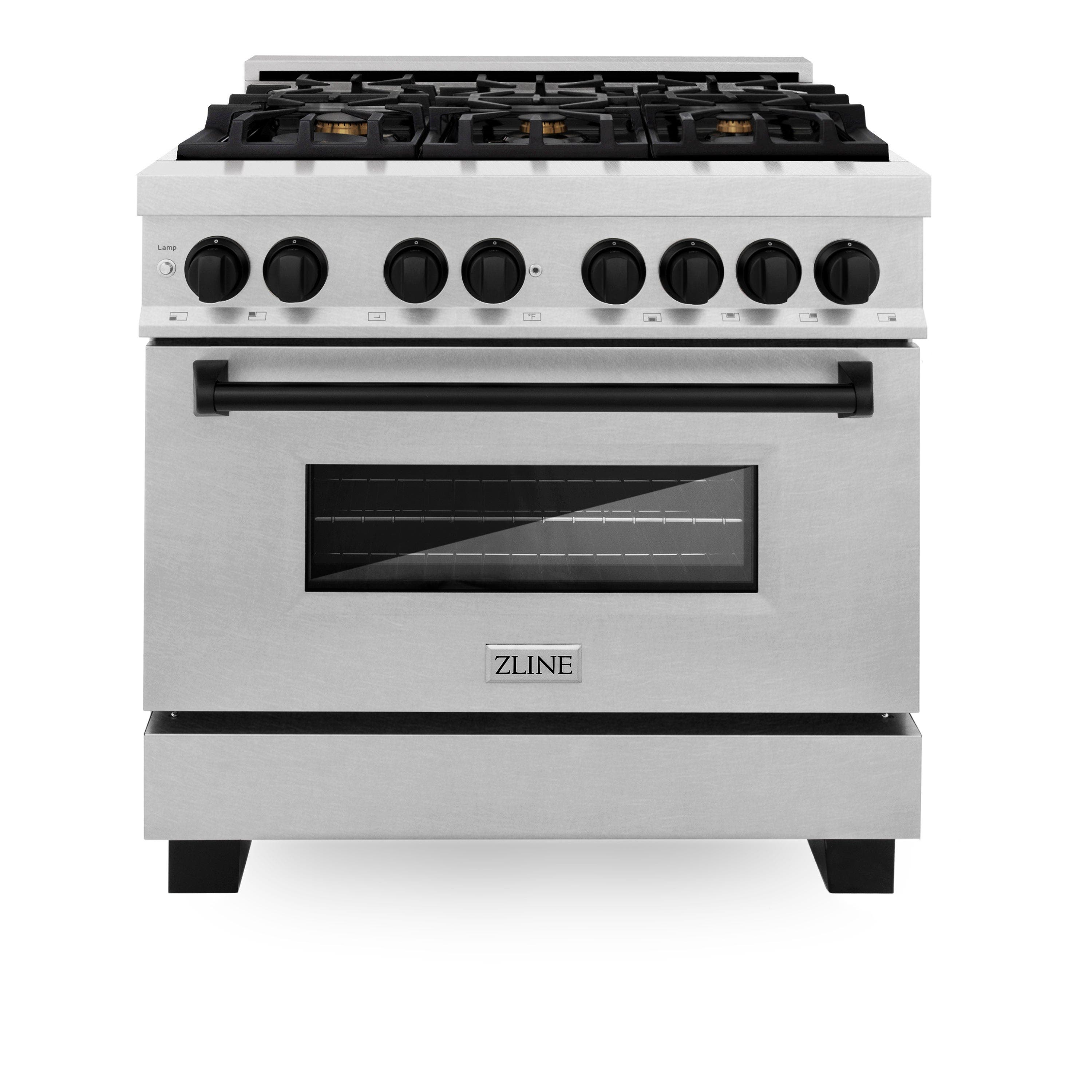 Zline RASZSN36MB Durasnow Stainless Steel with Matte Black Accents