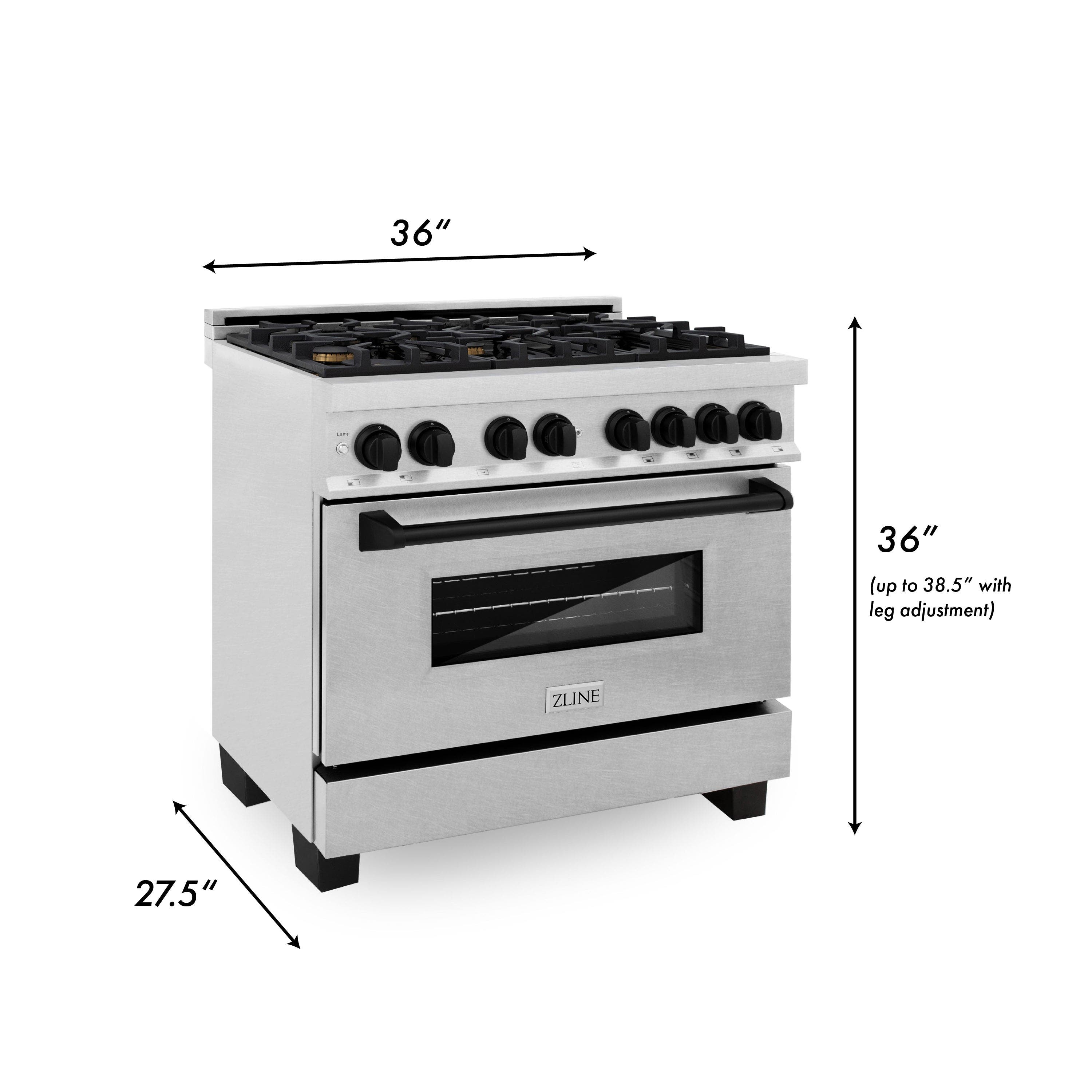Zline RASZSN36MB Durasnow Stainless Steel with Matte Black Accents