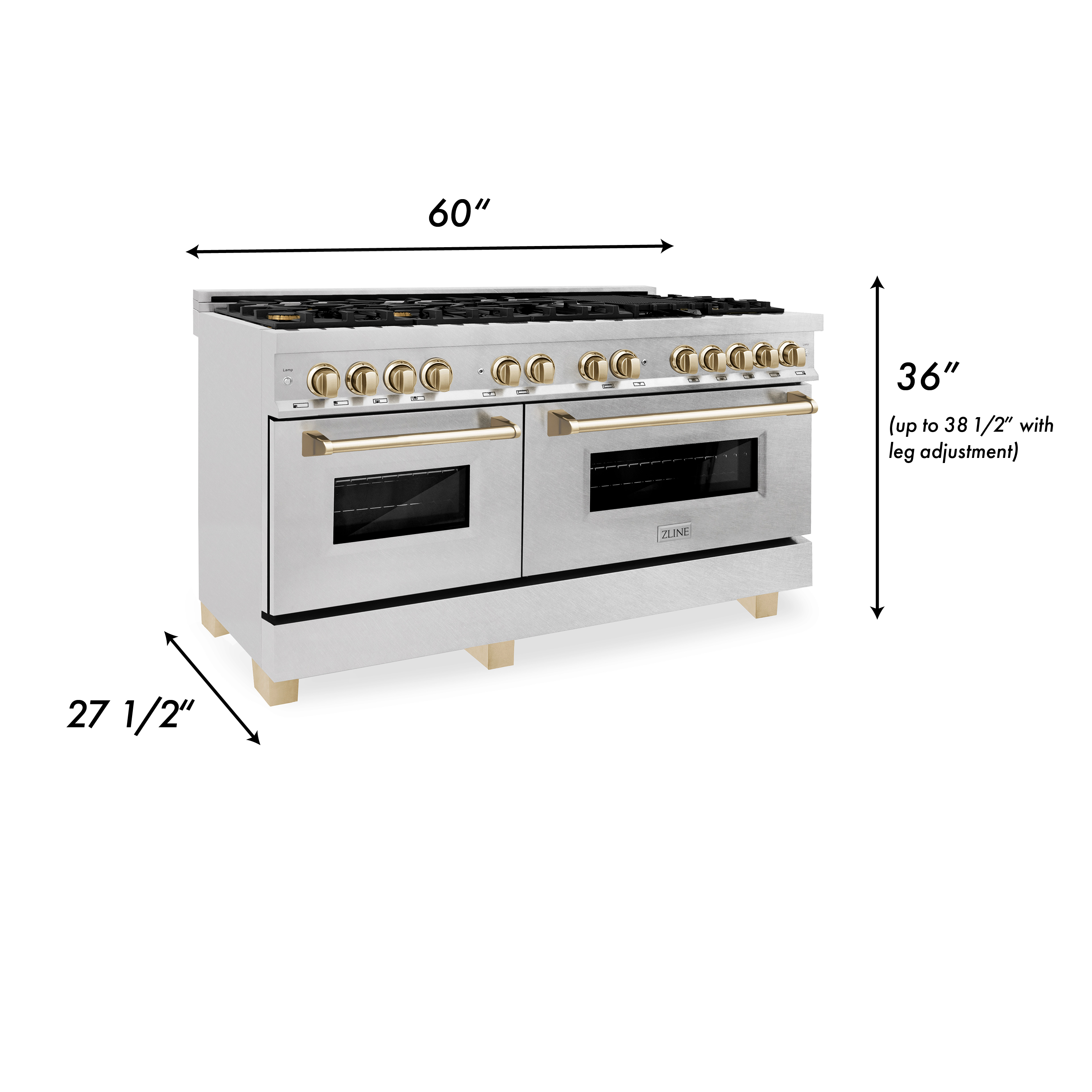 Zline RASZSN60CB Durasnow Stainless Steel With Champagne Bronze Acc...