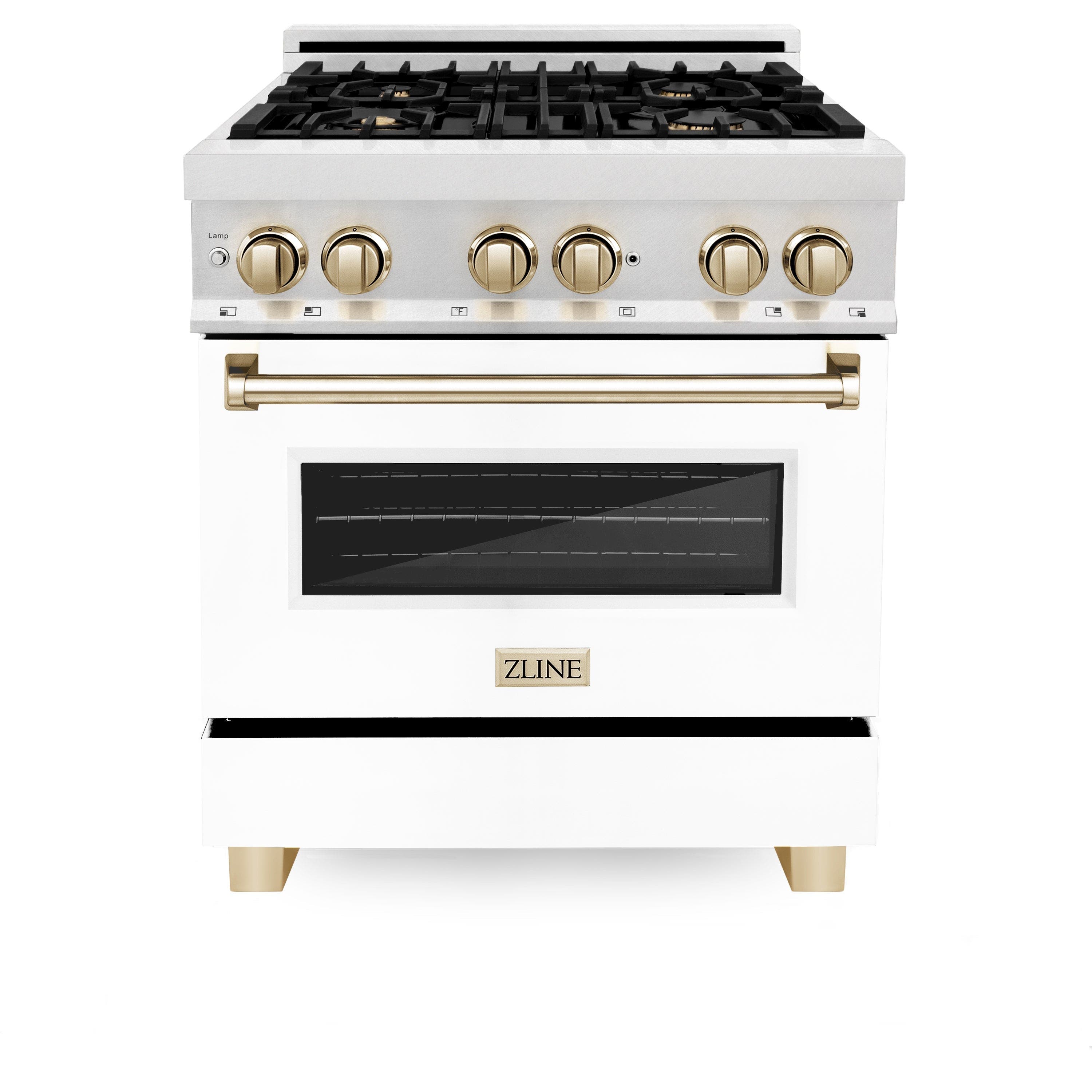 Zline RASZWM30MB White Matte with Matte Black Accents