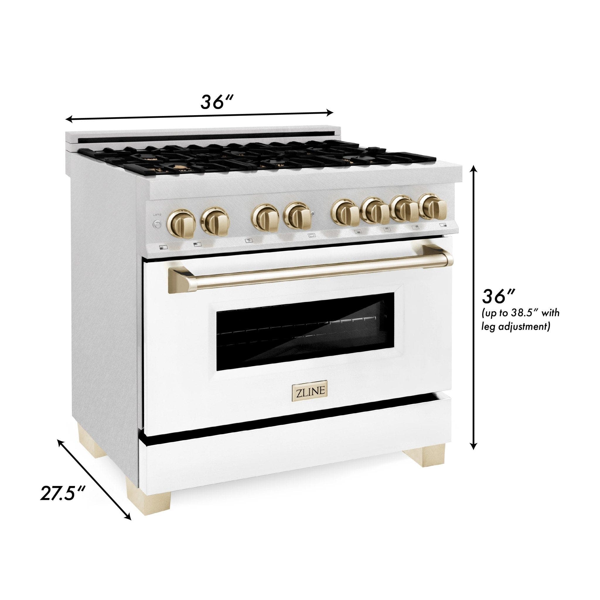 Zline RASZWM36MB Durasnow Stainless Steel with White Matte Door and...