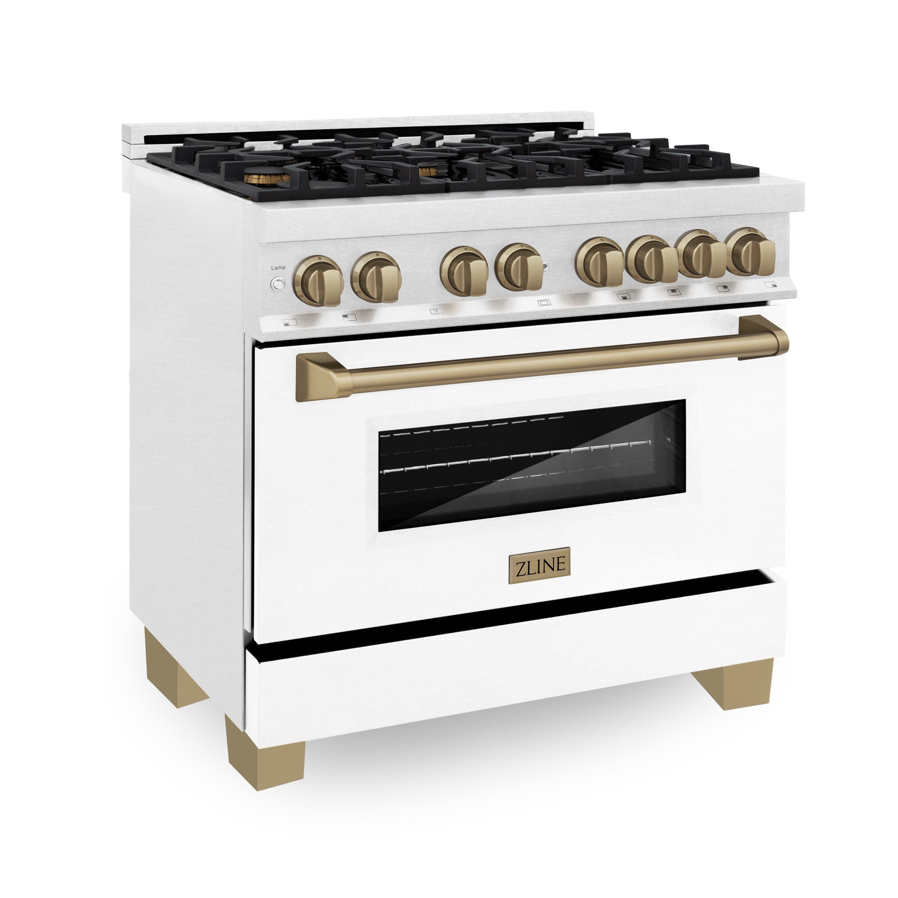 Zline RASZWM36MB Durasnow Stainless Steel with White Matte Door and...