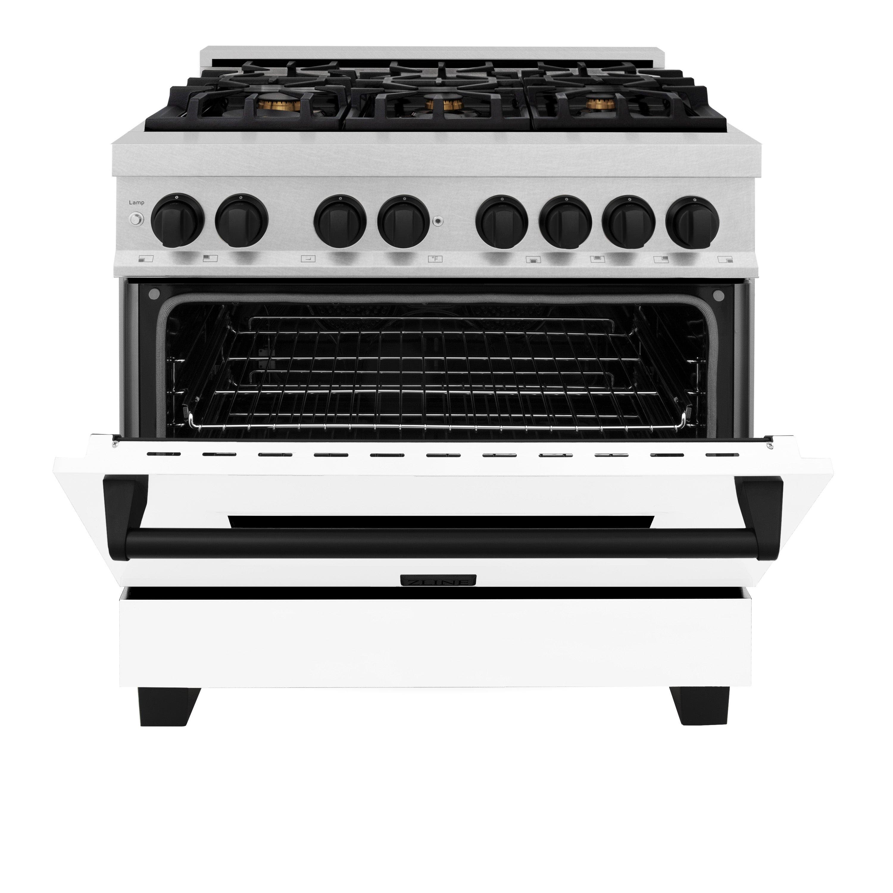 Zline RASZWM36MB Durasnow Stainless Steel with White Matte Door and...
