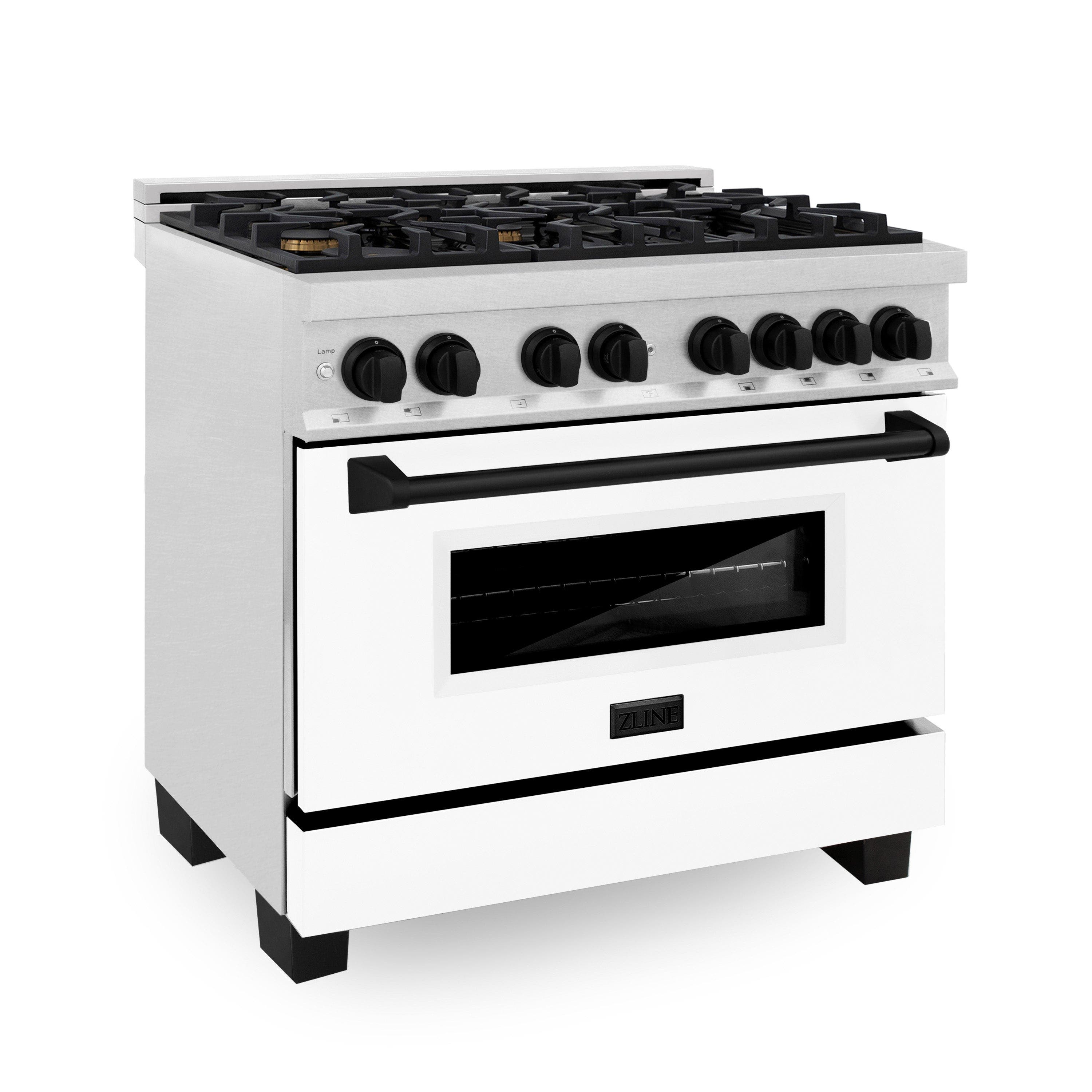 Zline RASZWM36MB Durasnow Stainless Steel with White Matte Door and...
