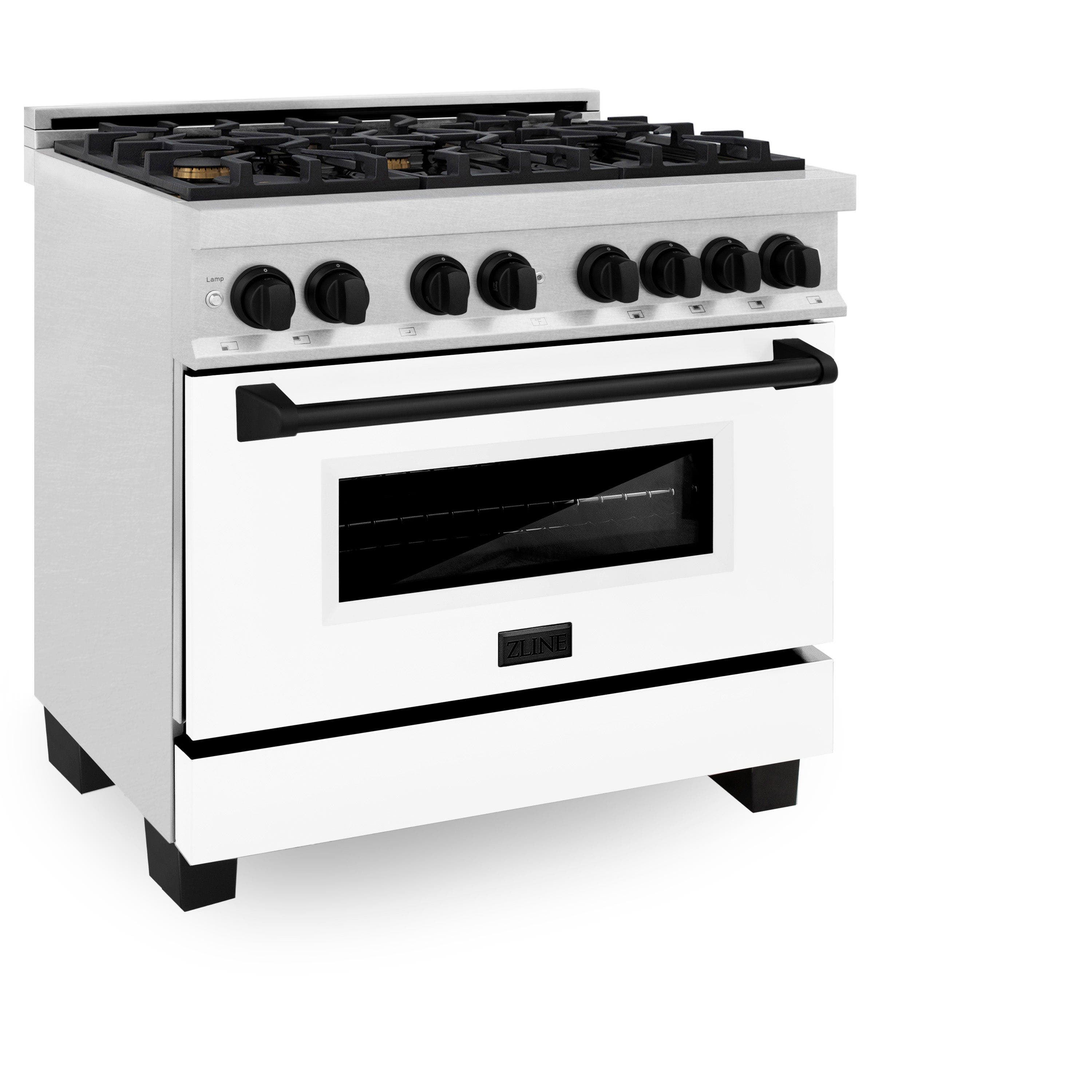Zline RASZWM36MB Durasnow Stainless Steel with White Matte Door and...