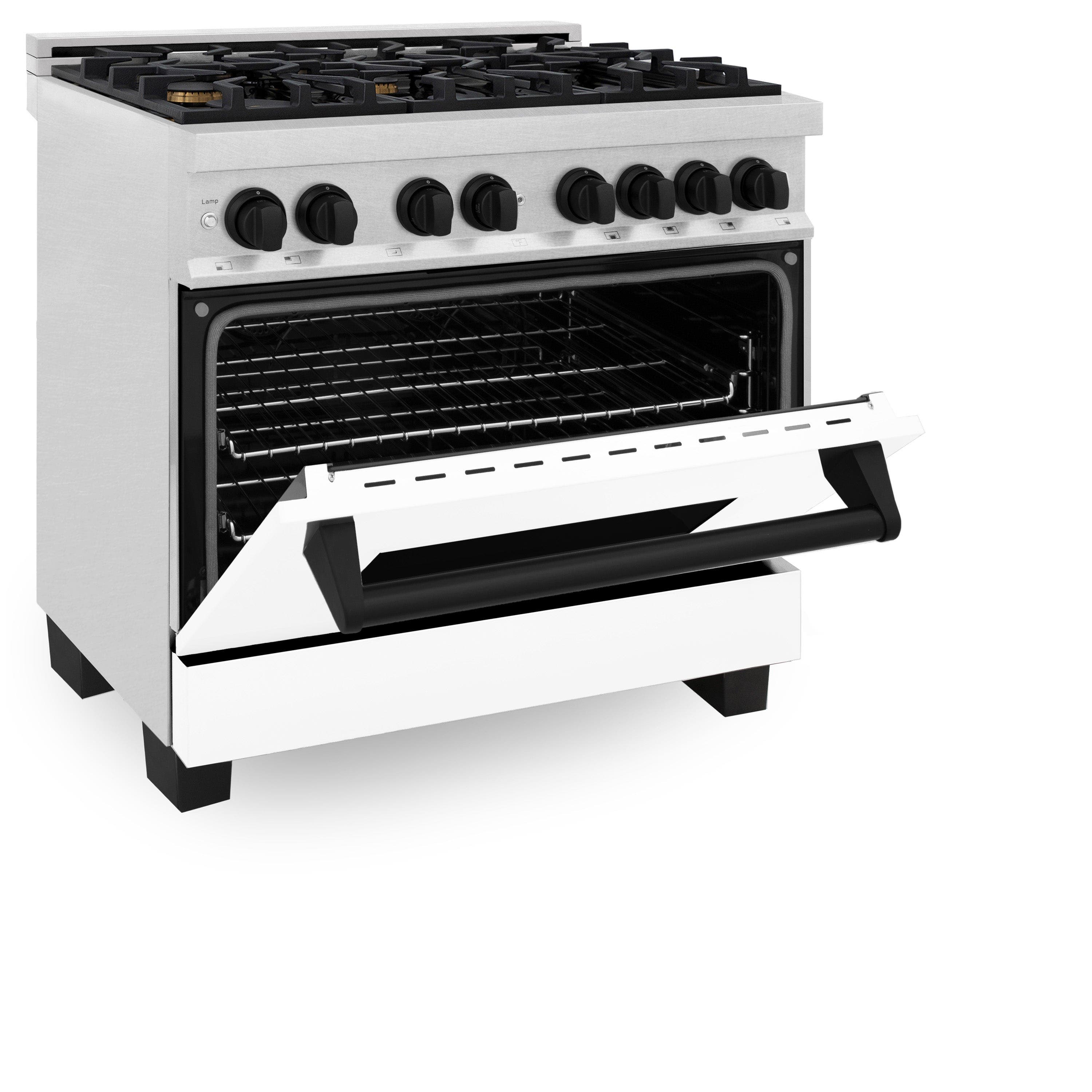 Zline RASZWM36MB Durasnow Stainless Steel with White Matte Door and...
