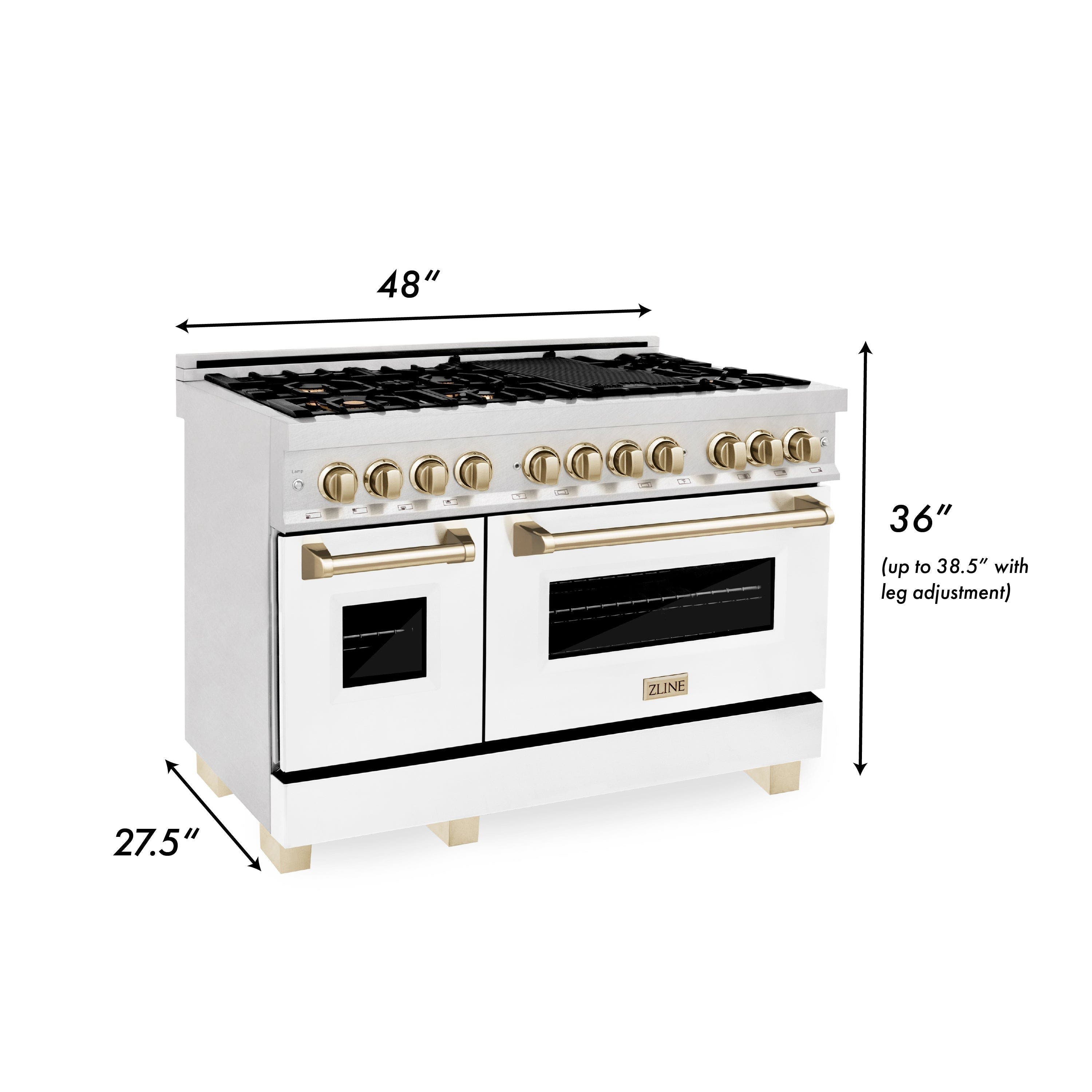 Zline RASZWM48MB Durasnow Stainless Steel with White Matte Door and...