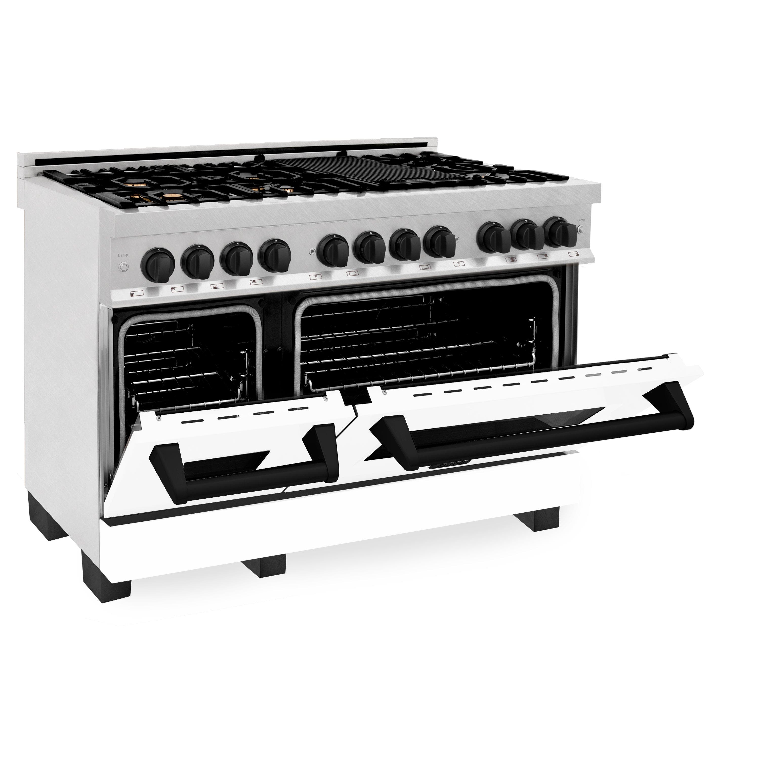 Zline RASZWM48MB Durasnow Stainless Steel with White Matte Door and...