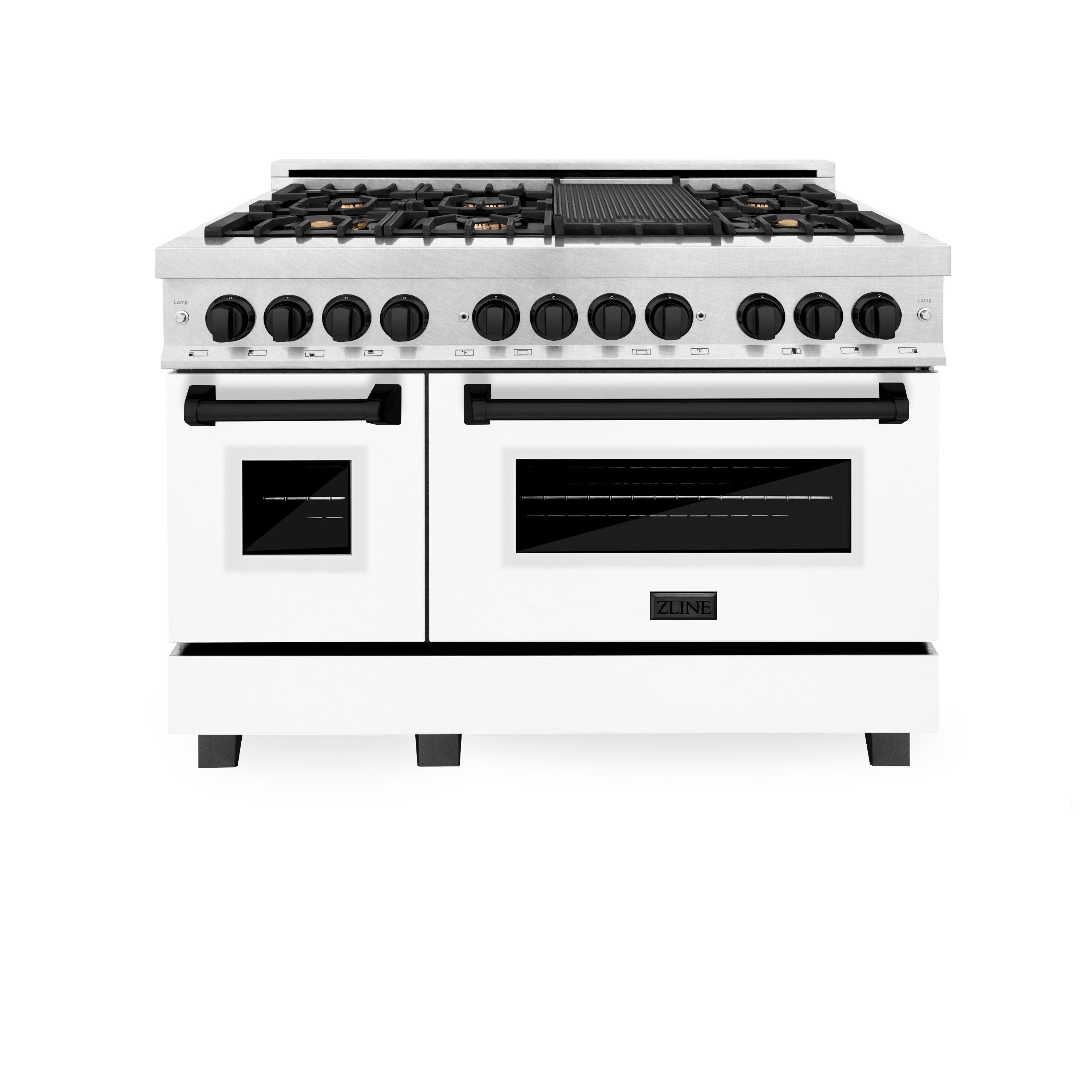 Zline RASZWM48MB Durasnow Stainless Steel with White Matte Door and...