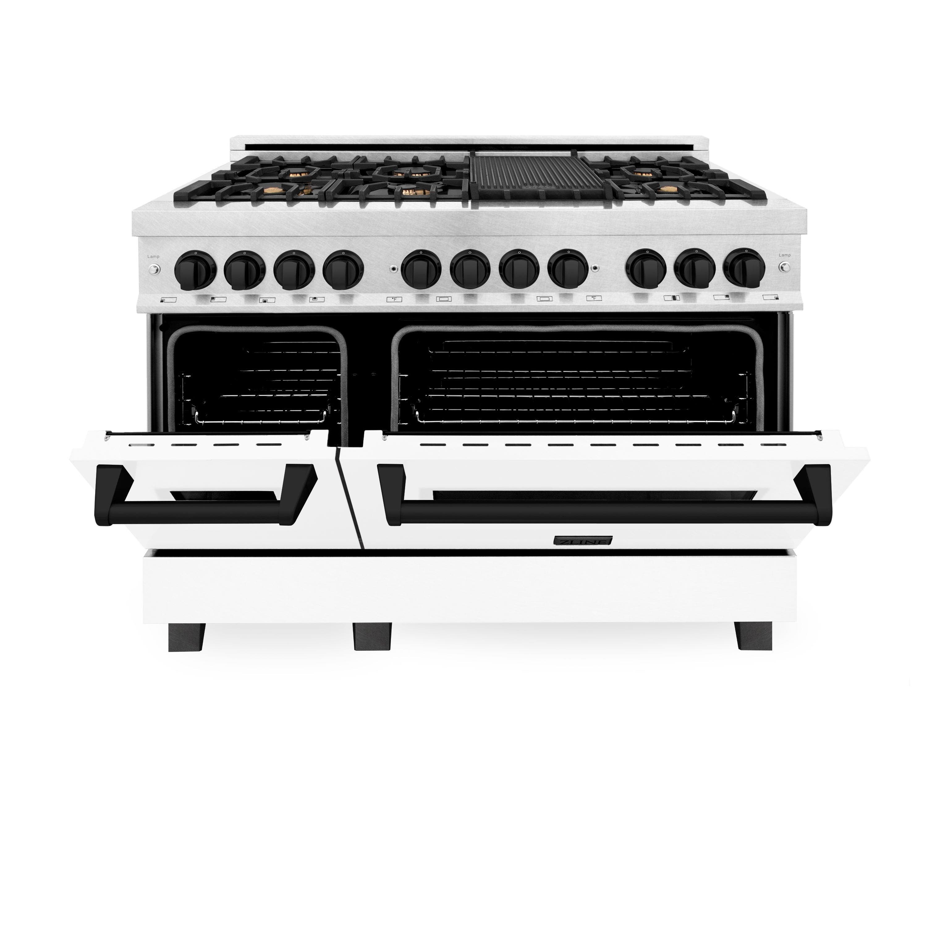 Zline RASZWM48MB Durasnow Stainless Steel with White Matte Door and...