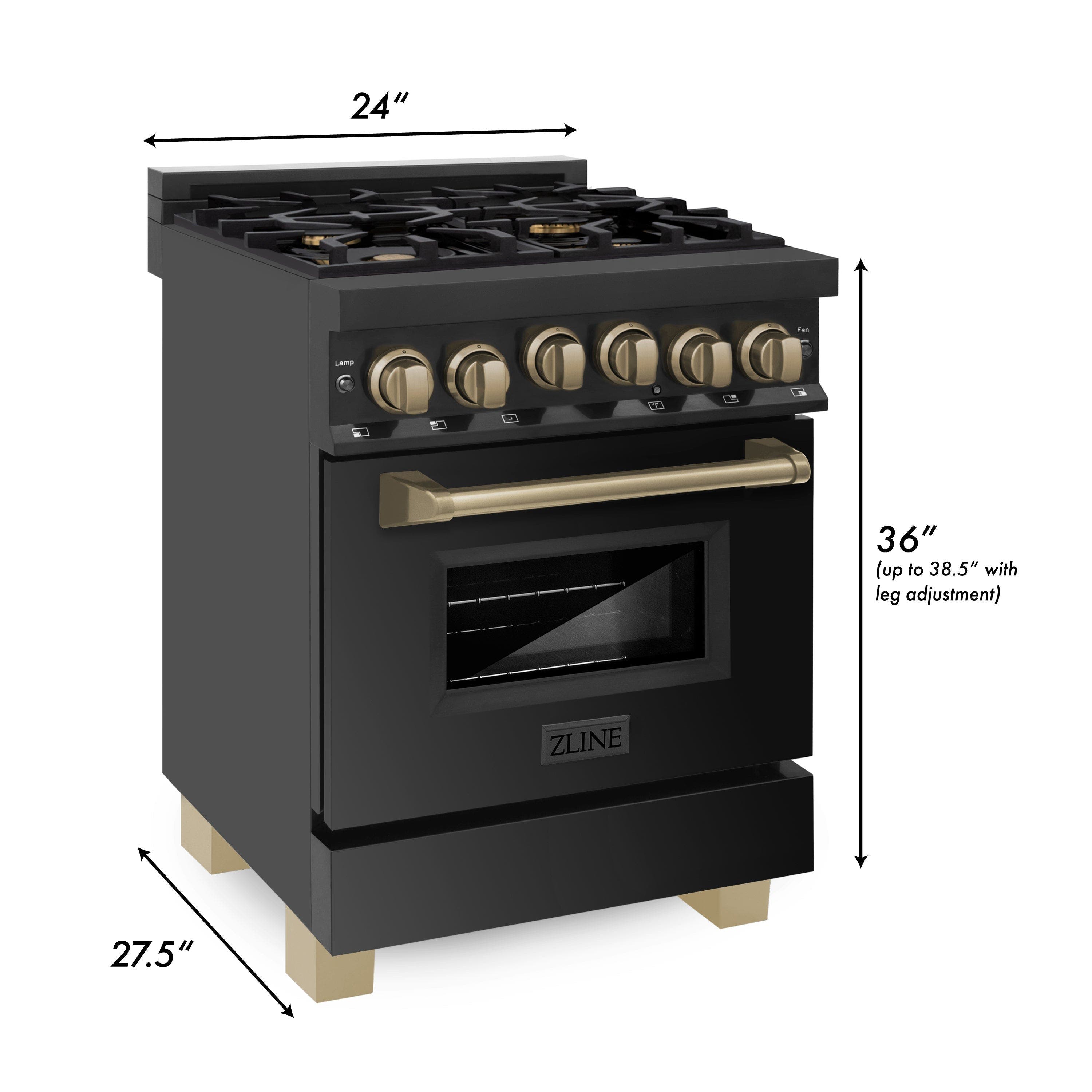 Zline RGBZ24CB Black Stainless Steel With Champagne Bronze Accent...