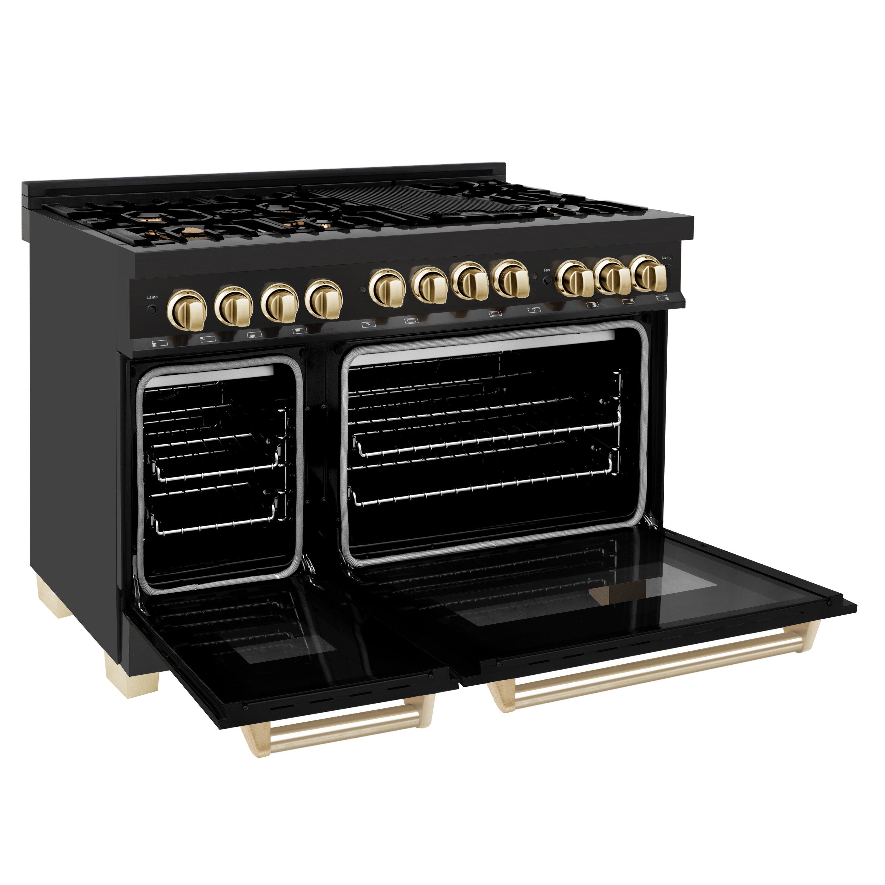 Zline RGBZ48CB Black Stainless Steel With Champagne Bronze Accent...