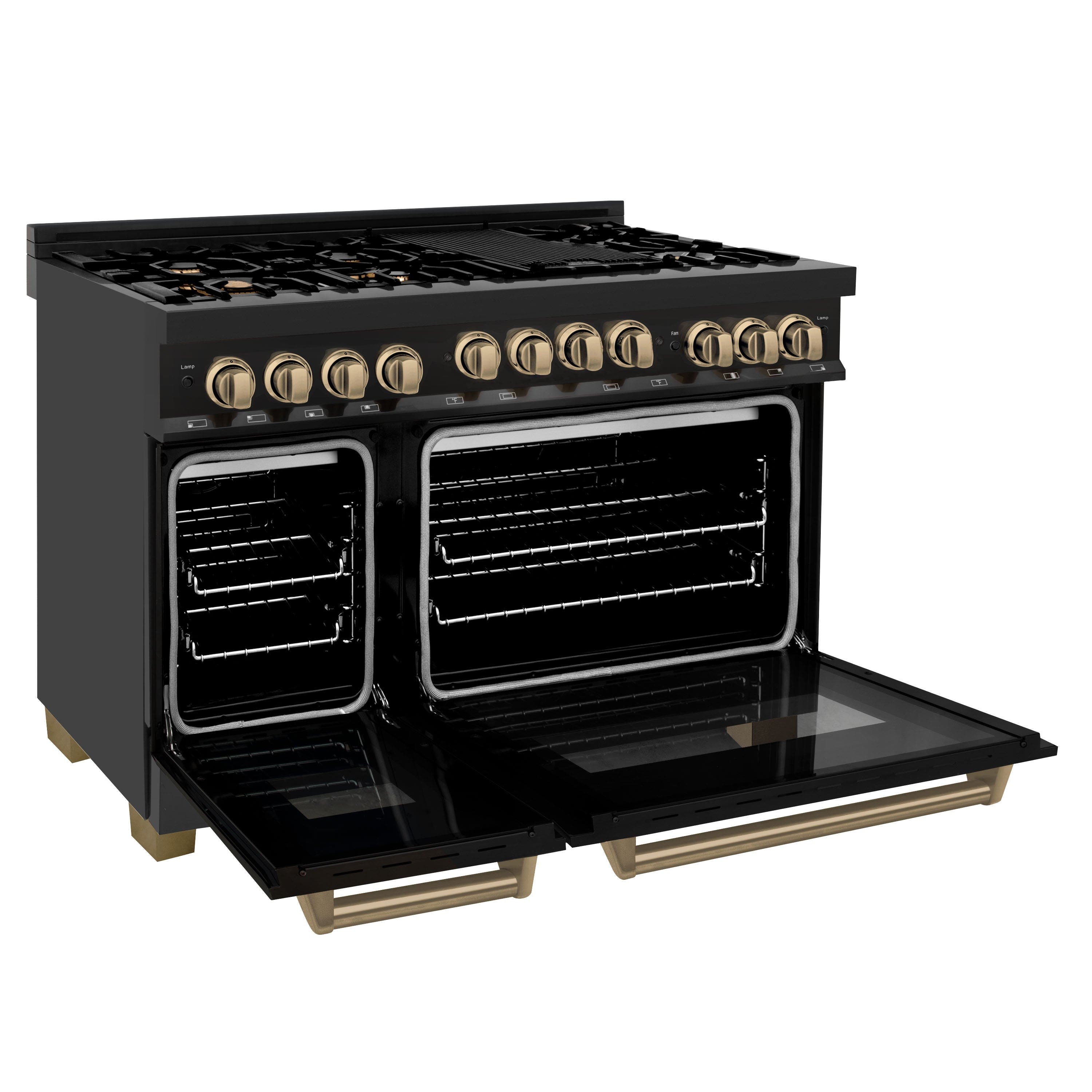Zline RGBZ48CB Black Stainless Steel With Champagne Bronze Accent...