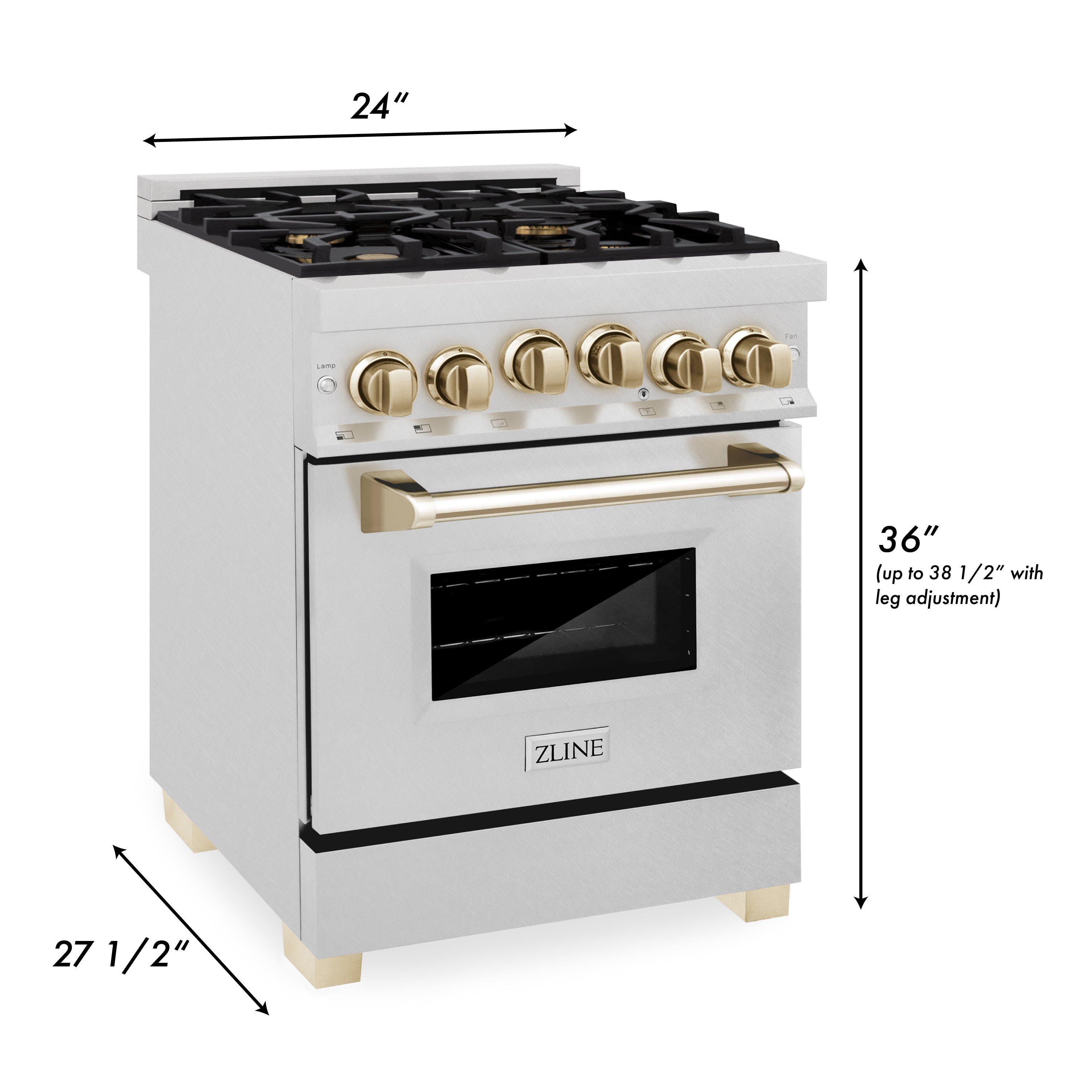 Zline RGSZSN24MB Durasnow Stainless Steel With Matte Black Accents