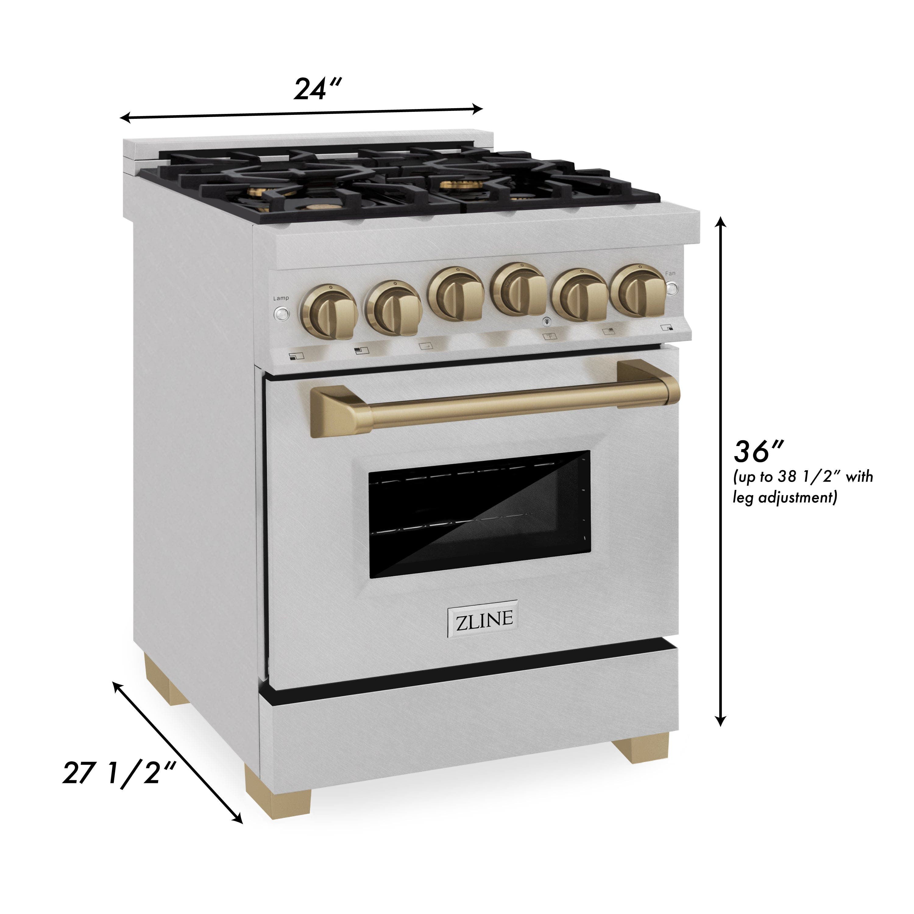 Zline RGSZSN24MB Durasnow Stainless Steel With Matte Black Accents