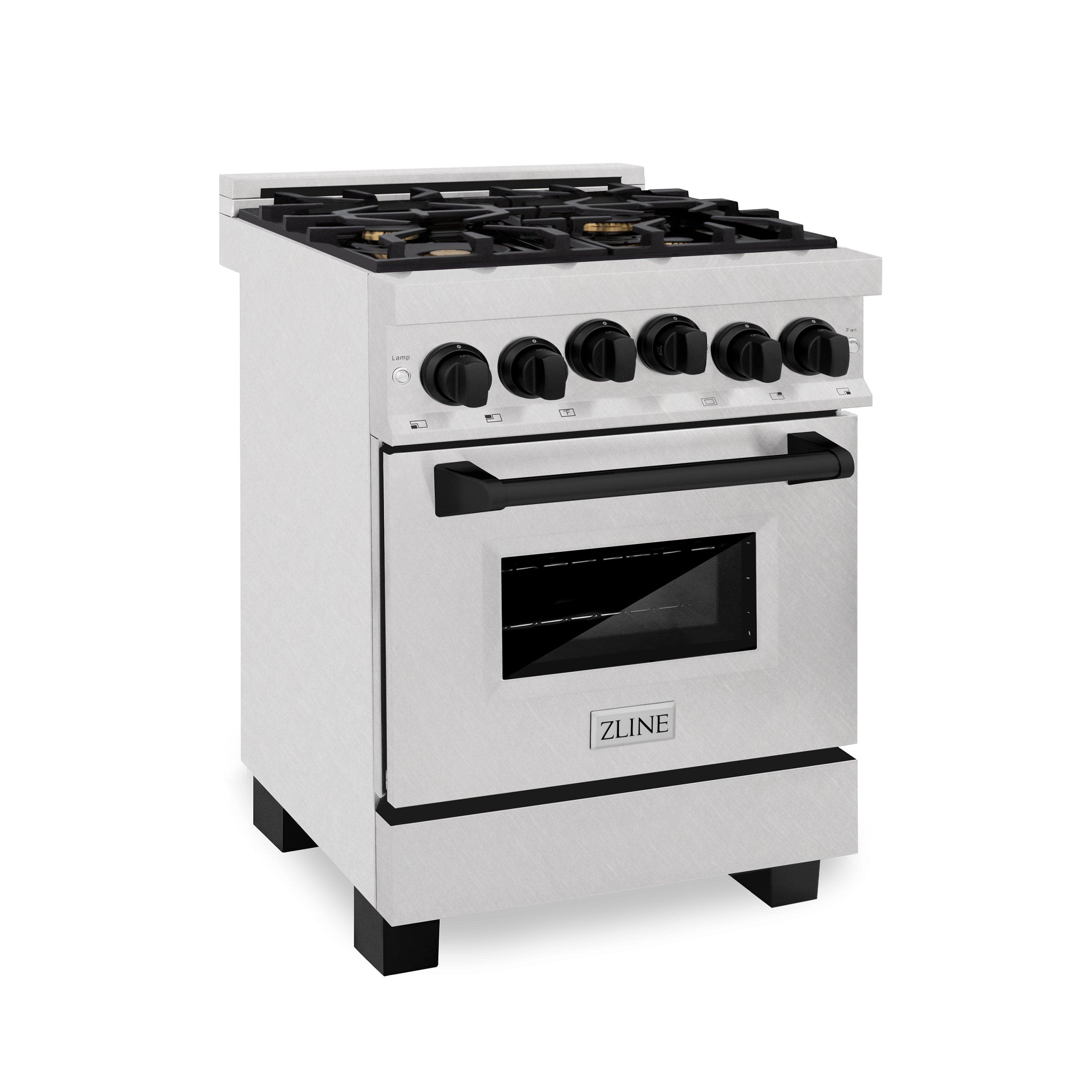 Zline RGSZSN24MB Durasnow Stainless Steel With Matte Black Accents