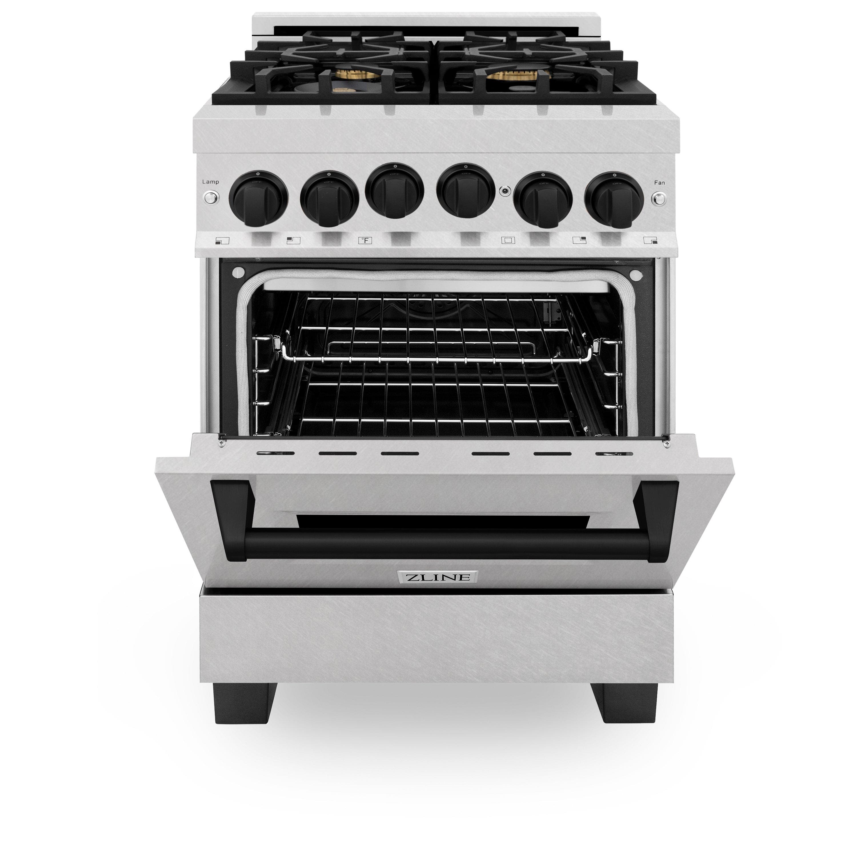 Zline RGSZSN24MB Durasnow Stainless Steel With Matte Black Accents