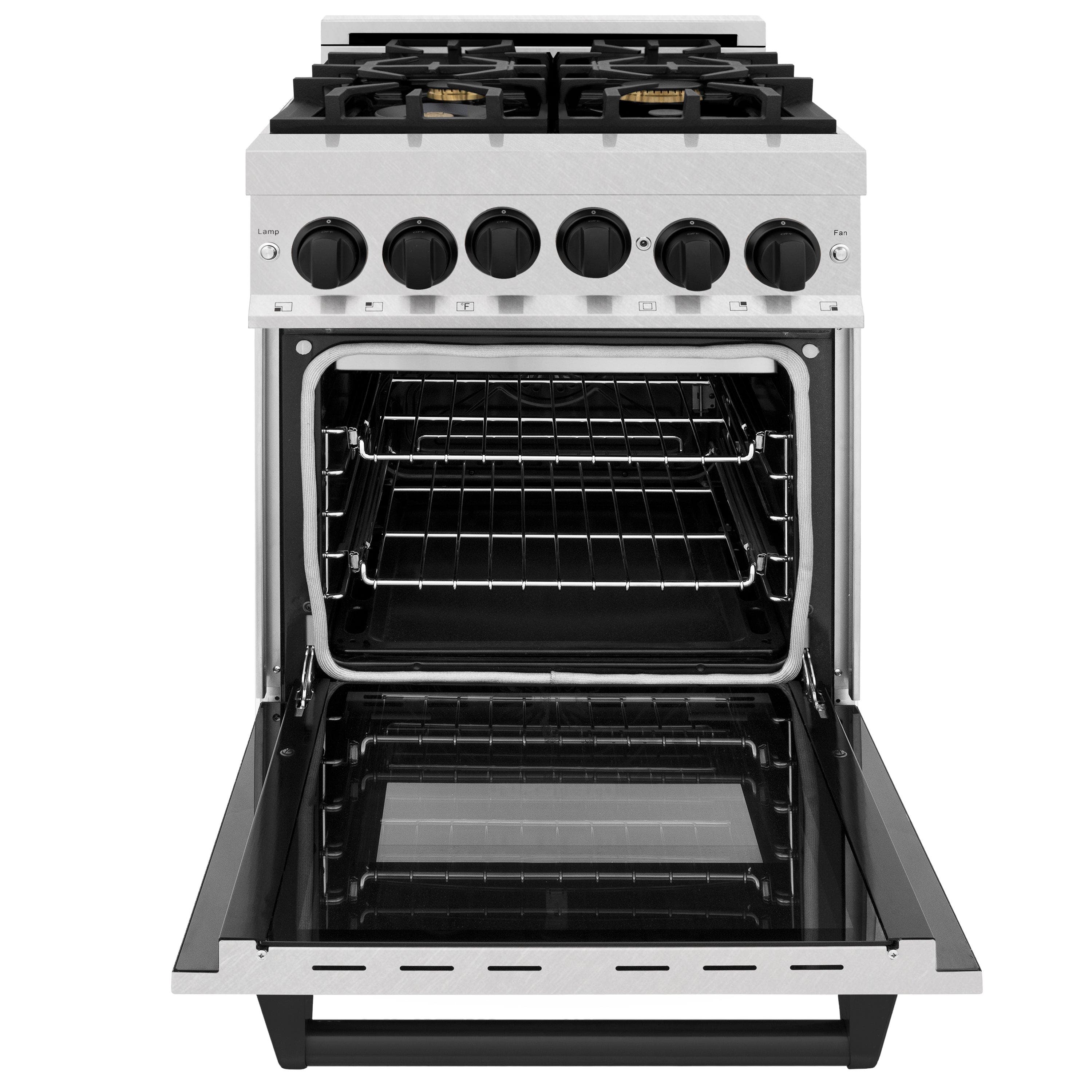 Zline RGSZSN24MB Durasnow Stainless Steel With Matte Black Accents