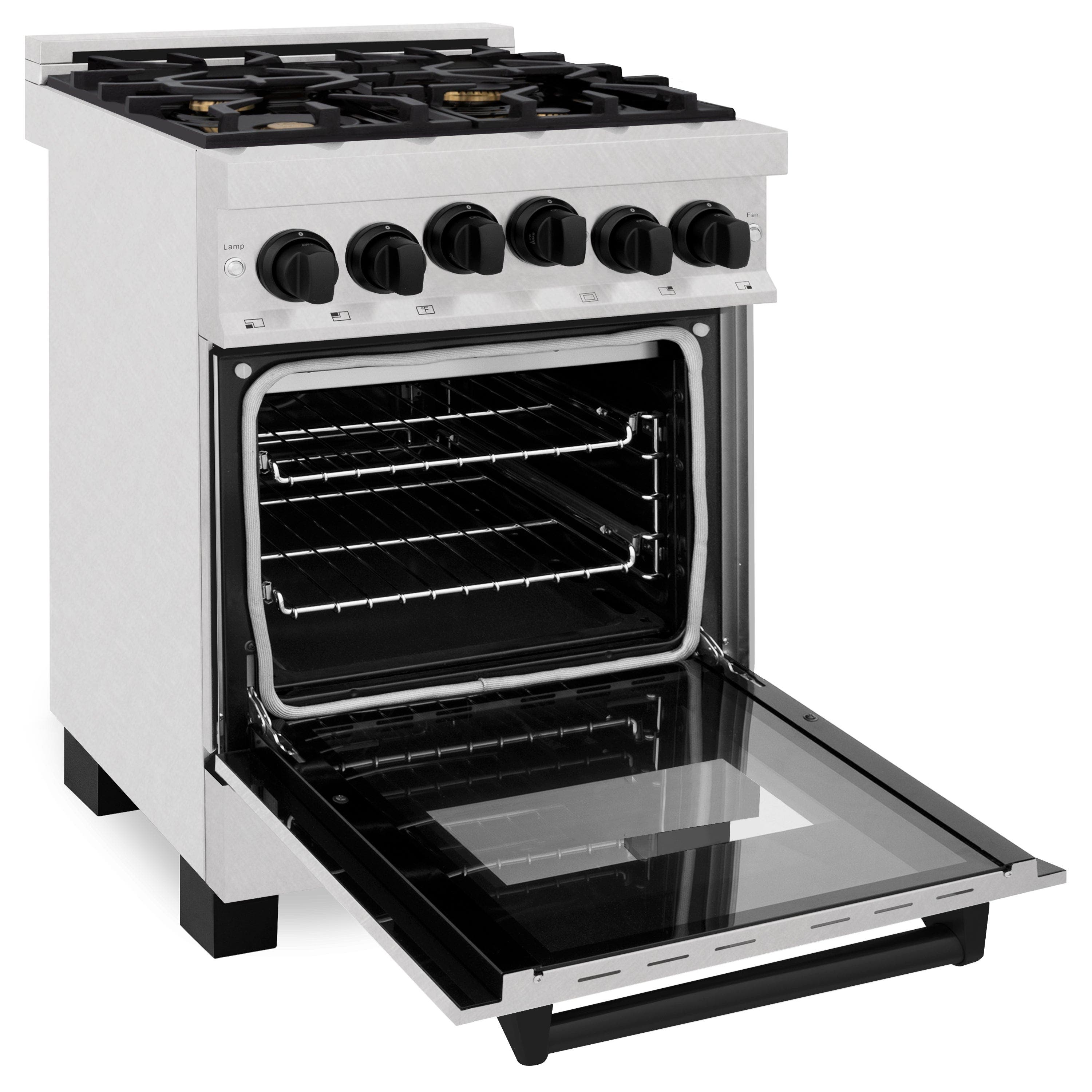 Zline RGSZSN24MB Durasnow Stainless Steel With Matte Black Accents