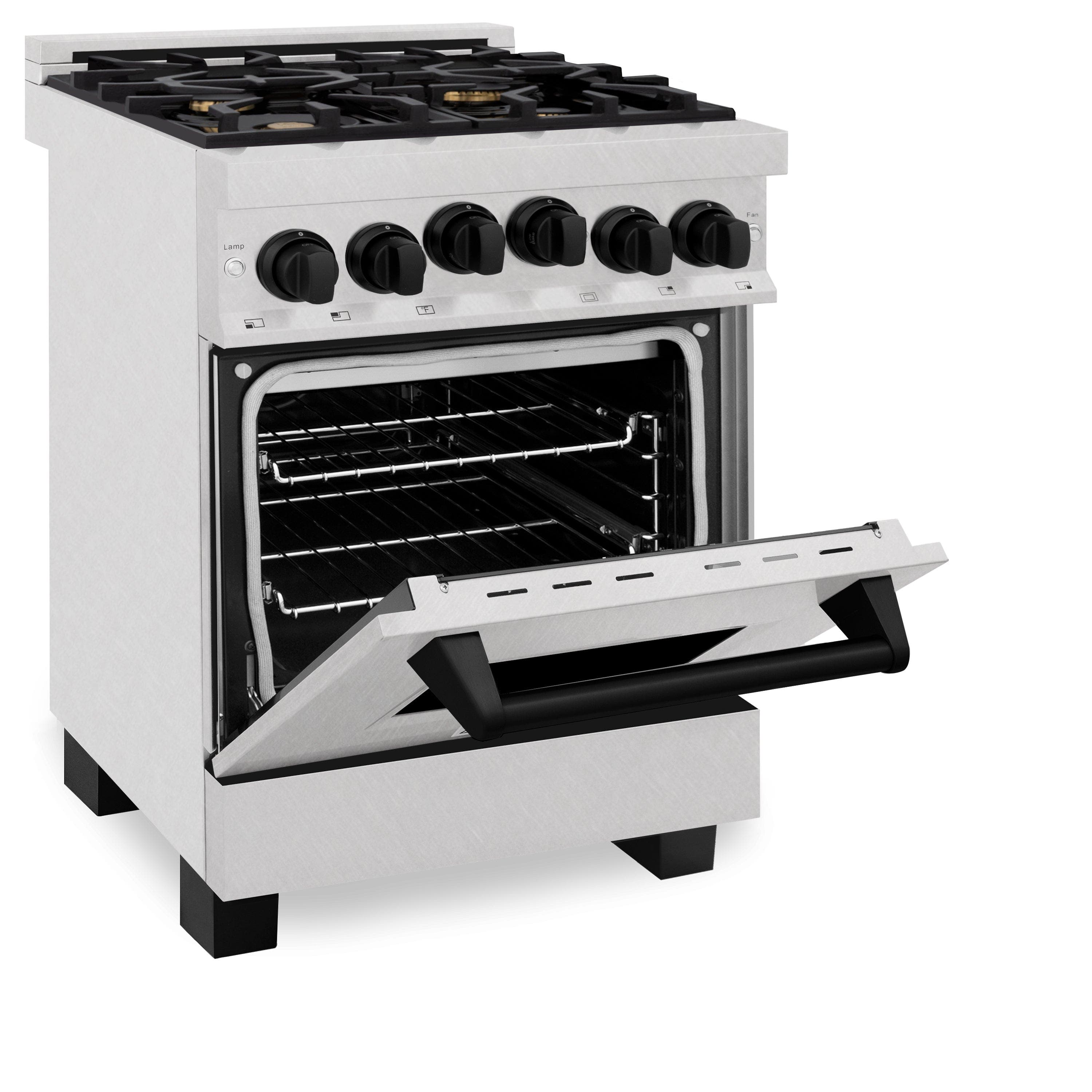 Zline RGSZSN24MB Durasnow Stainless Steel With Matte Black Accents