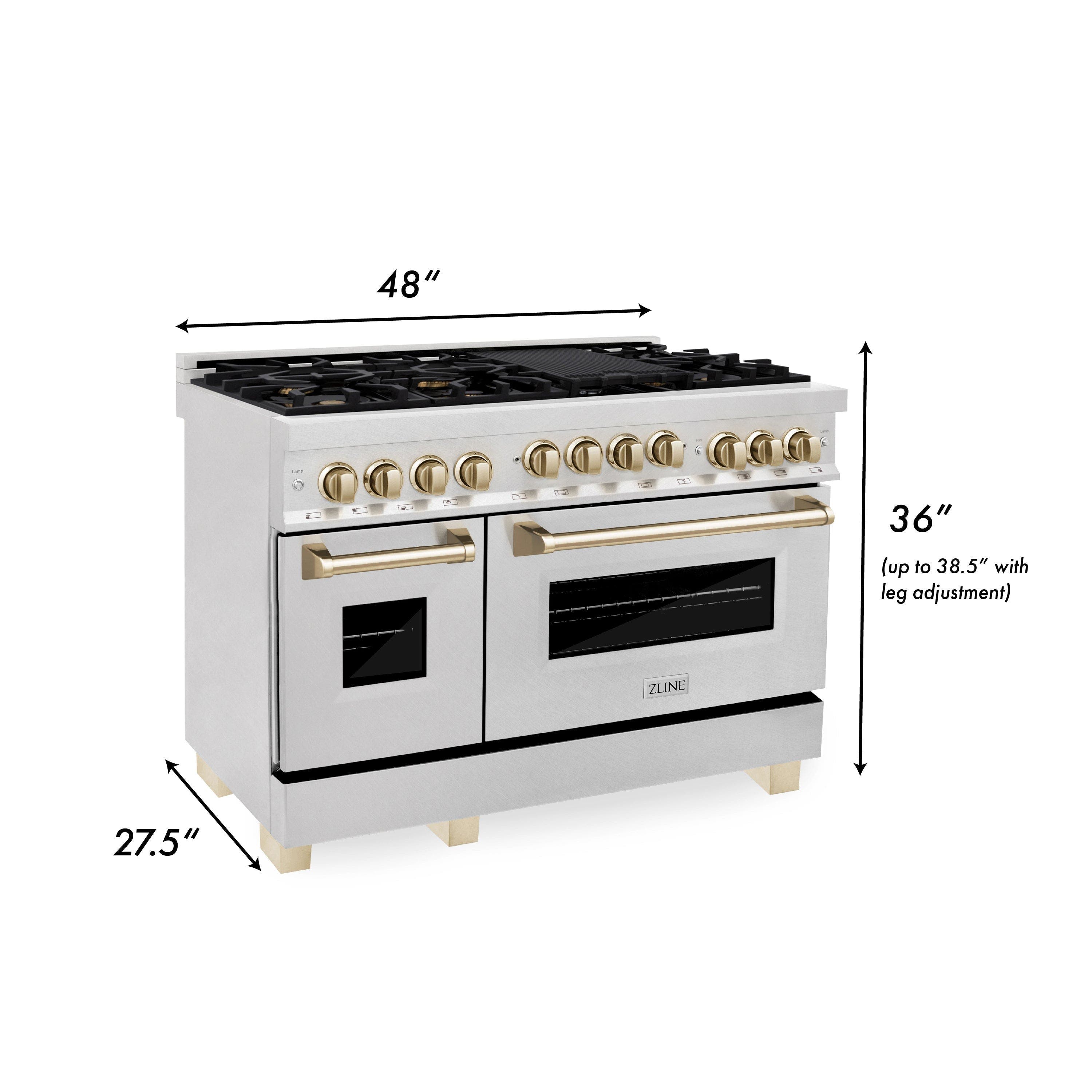 Zline RGSZSN48MB Durasnow Stainless Steel With Matte Black Accents
