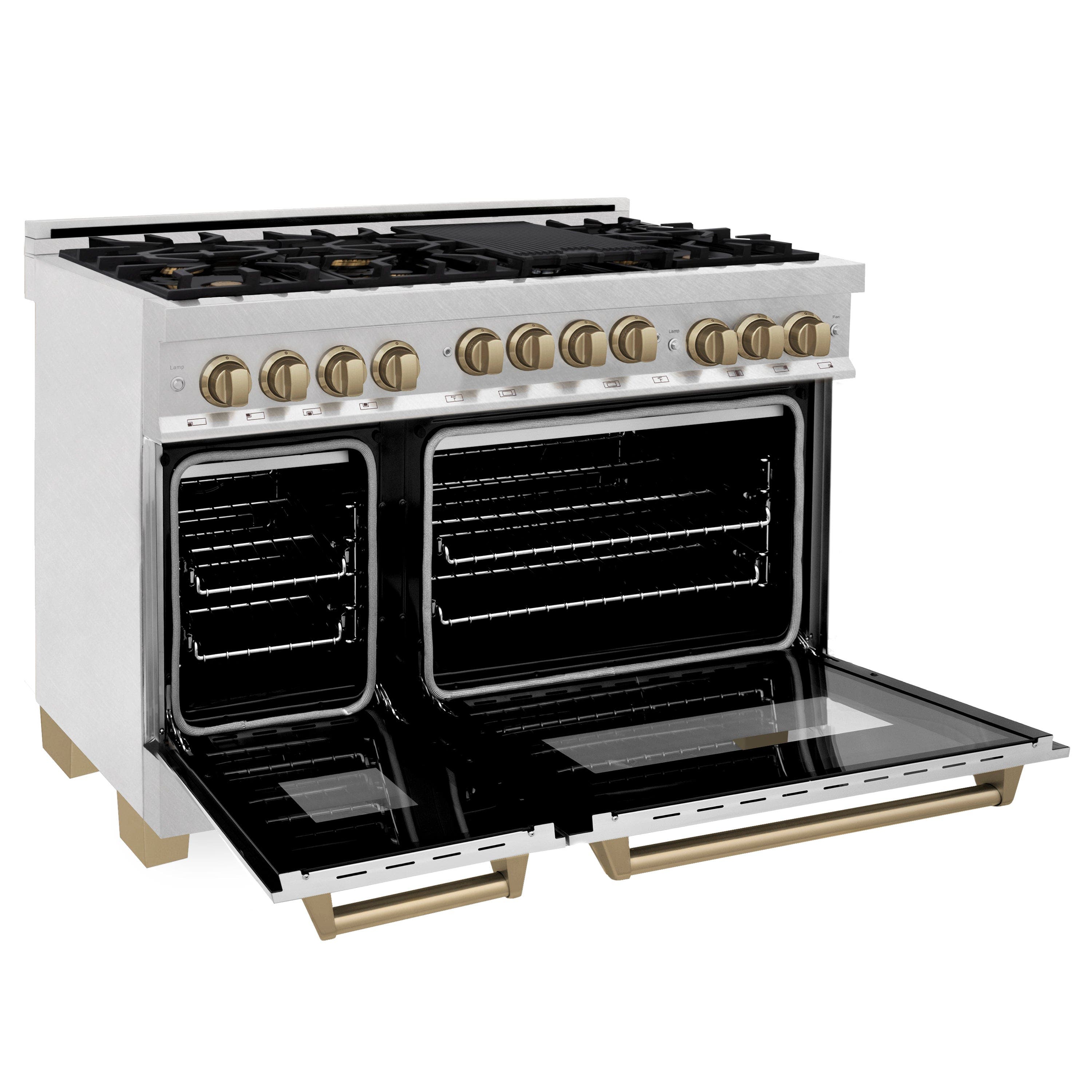 Zline RGSZSN48MB Durasnow Stainless Steel With Matte Black Accents